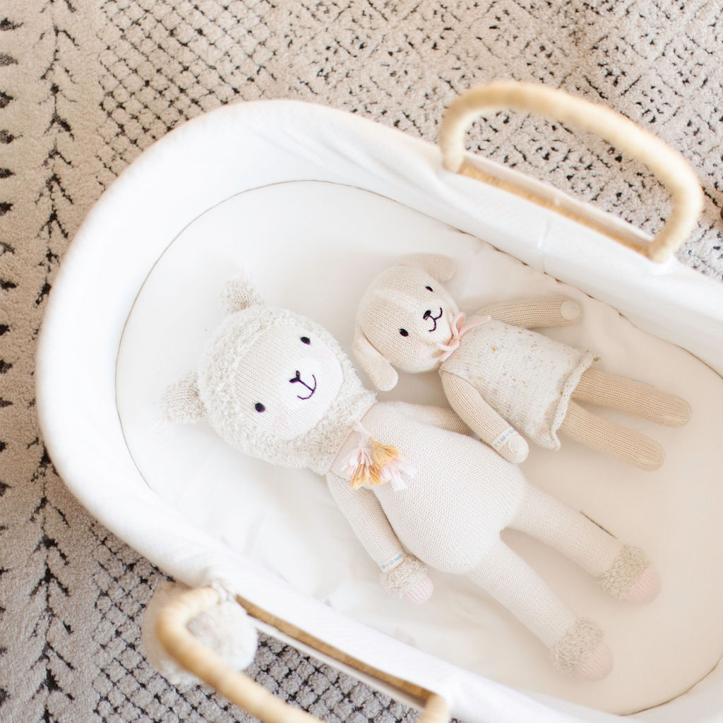 Plum+Sparrow Vegan Handle No-Hood Moses Basket
