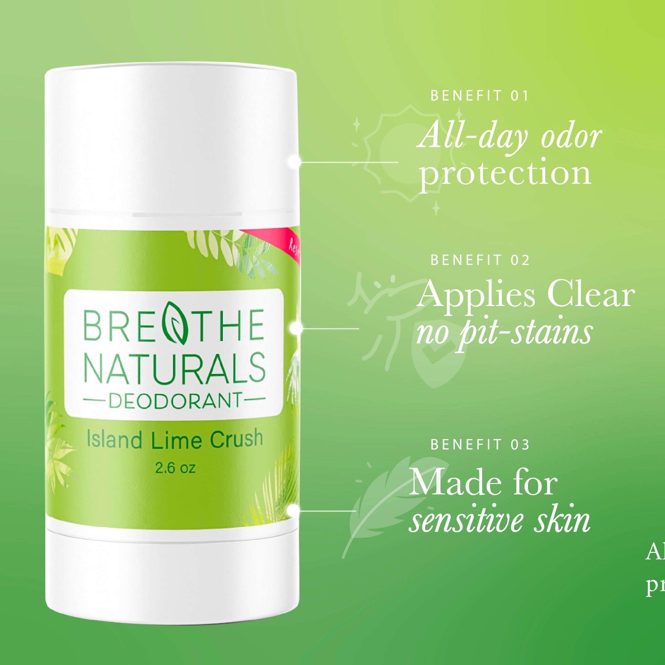 Breathe Naturals Deodorant Island Lime Crush - 2 Pack