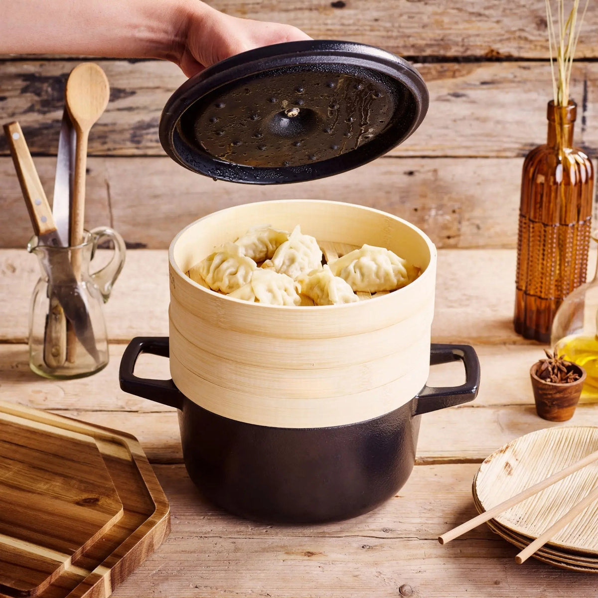 Alva Cookware Enameled Cast Iron Dutch Oven with Steamer, 2.5-Qt