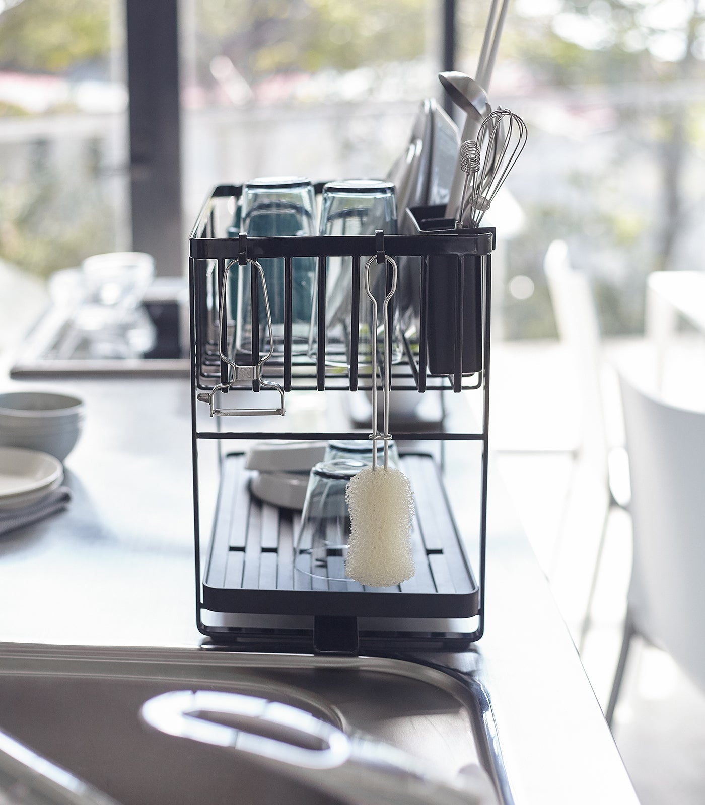 Yamazaki Home Two-Tier Wire Dish Rack - Steel