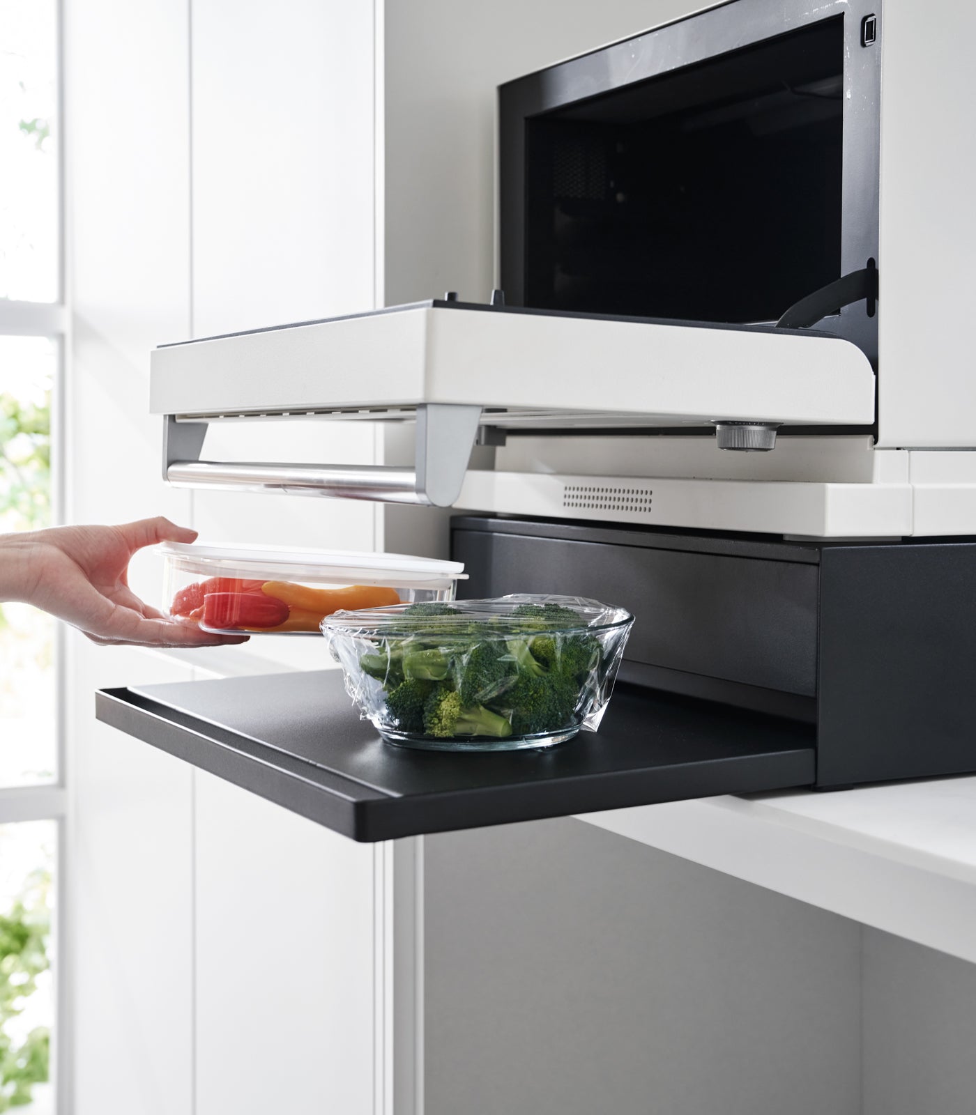 Yamazaki Home Countertop Drawer with Pull-Out Shelf - Steel