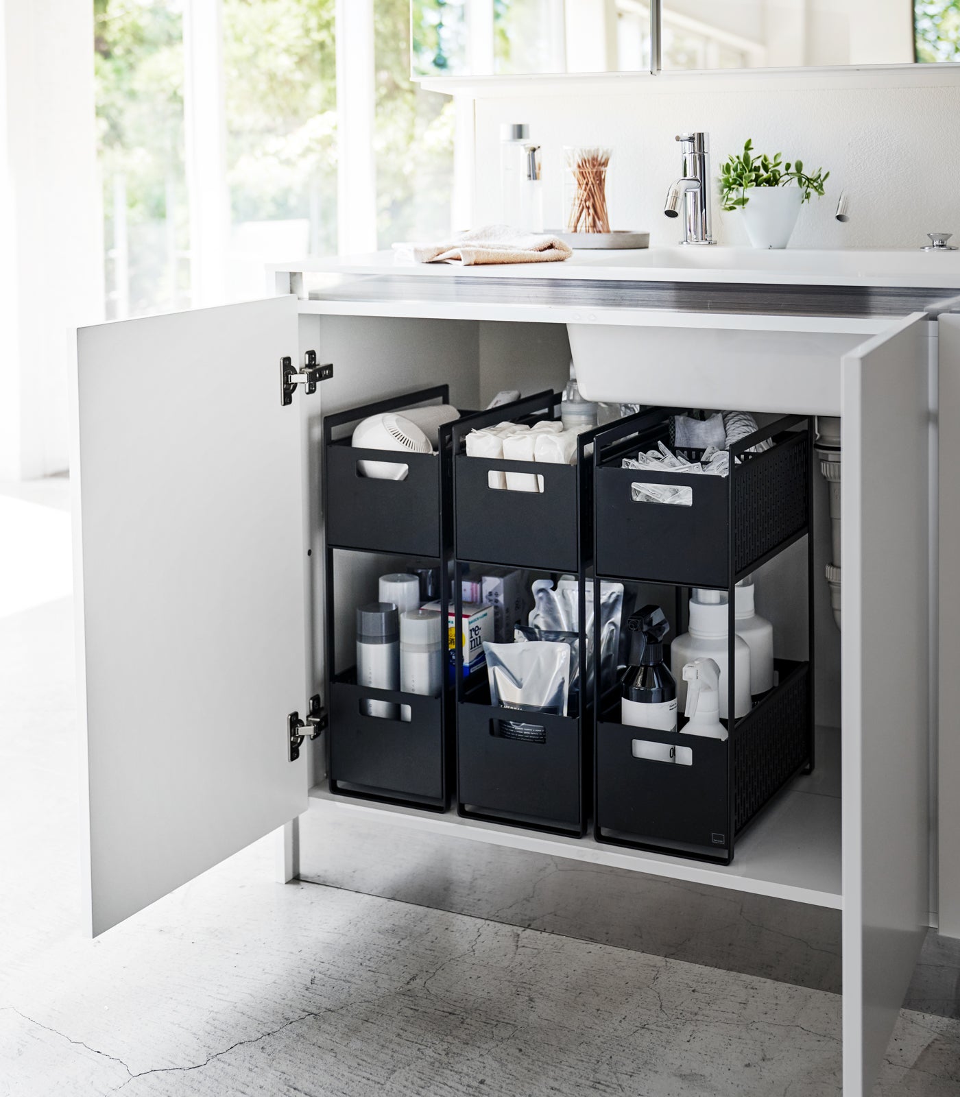 Yamazaki Home Two-Tier Cabinet Storage Basket