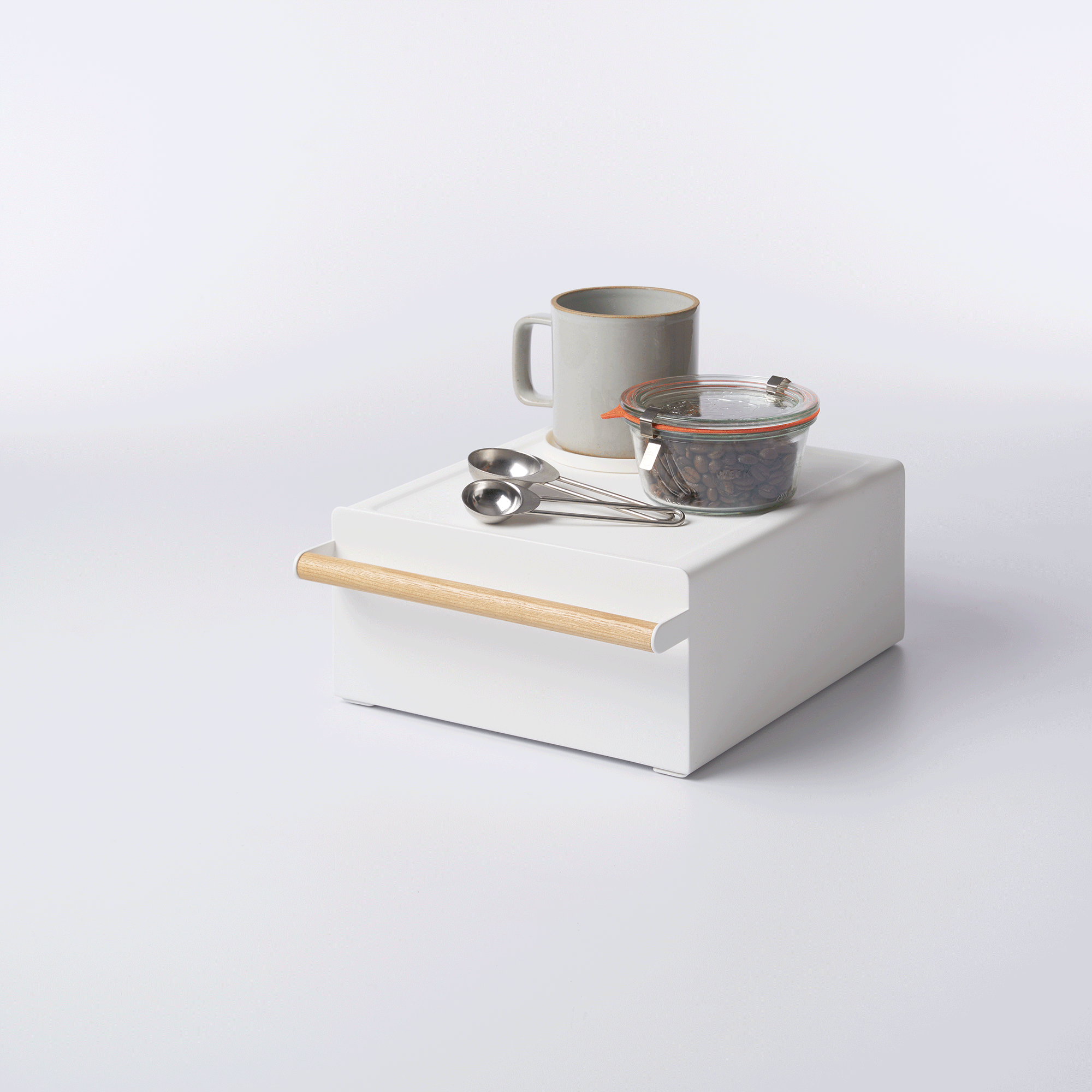 Yamazaki Home Countertop Rack with Drawer - Steel + Wood