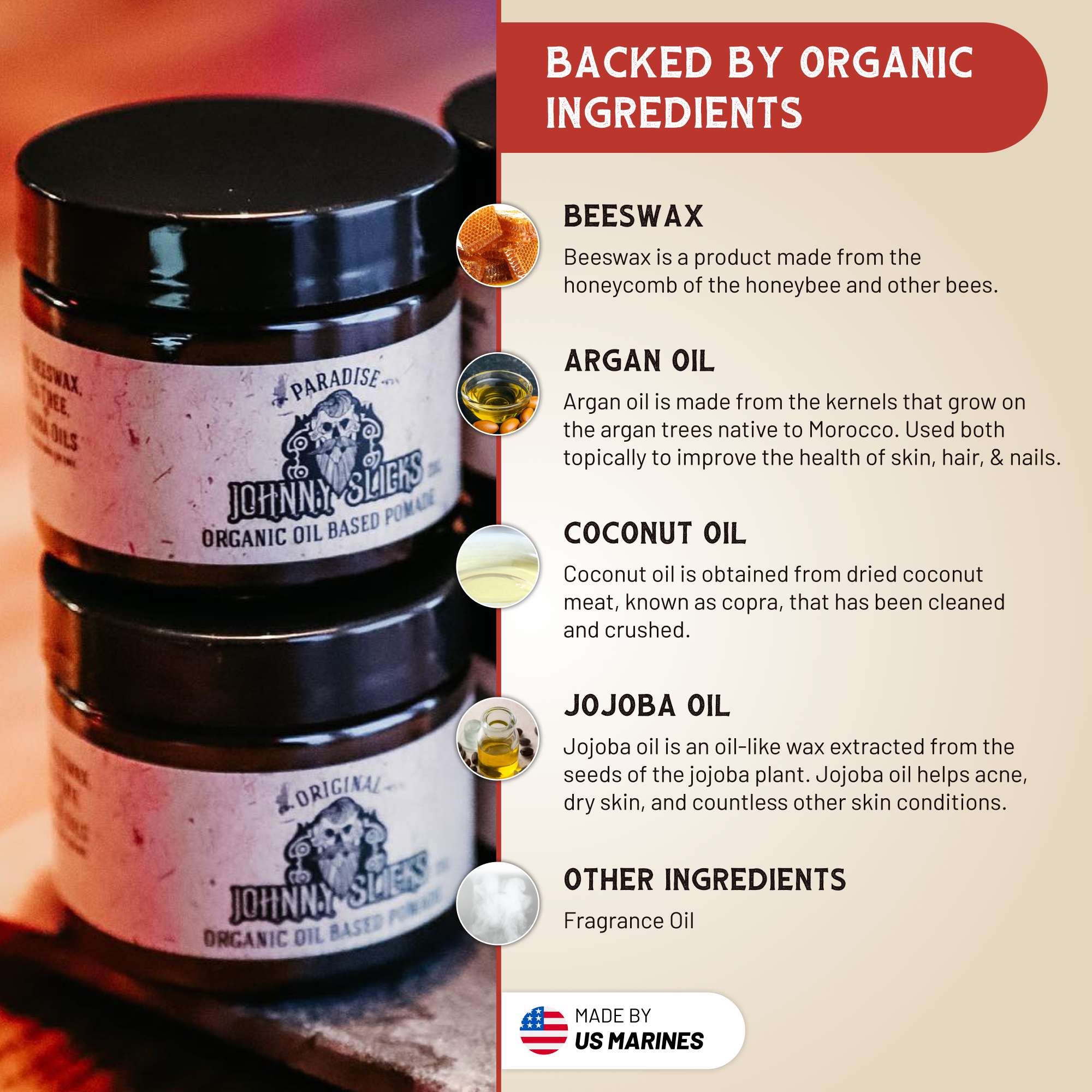 Johnny Slicks Organic Oil Based Pomade