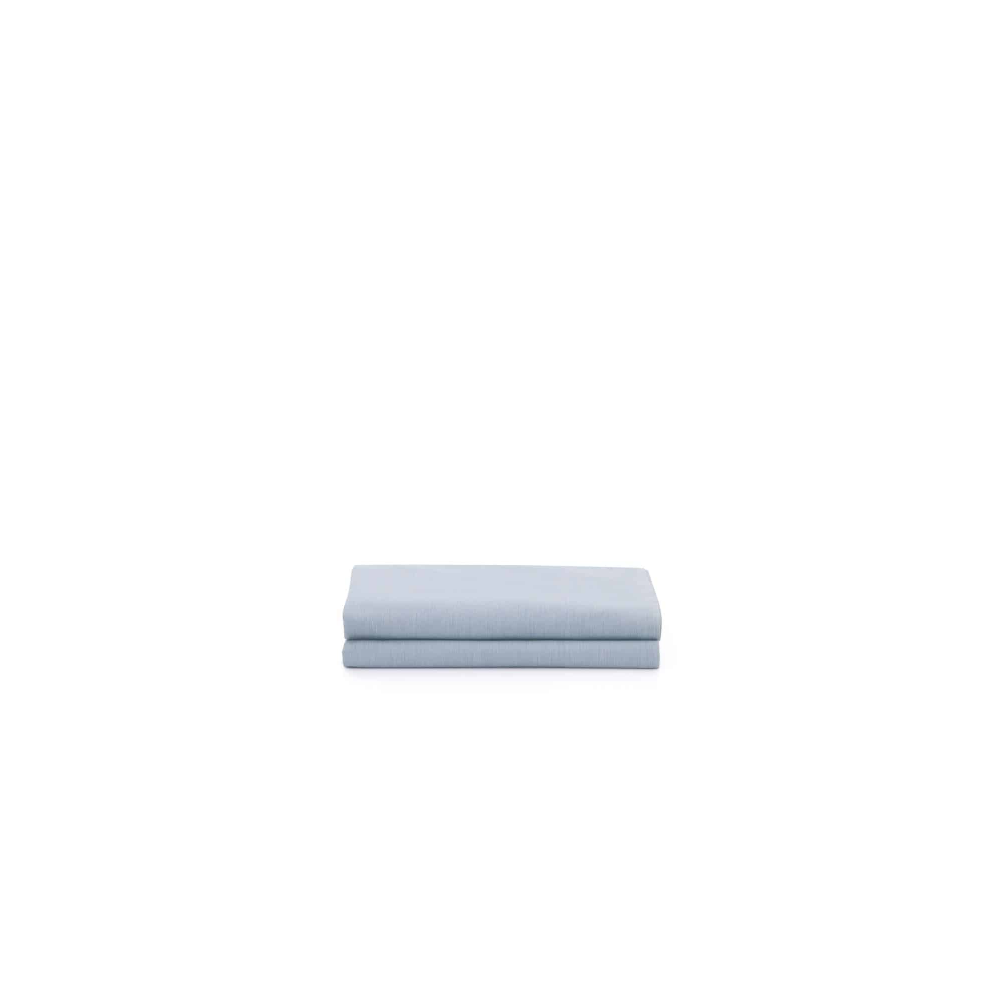 Light blue fabric roll on a white background