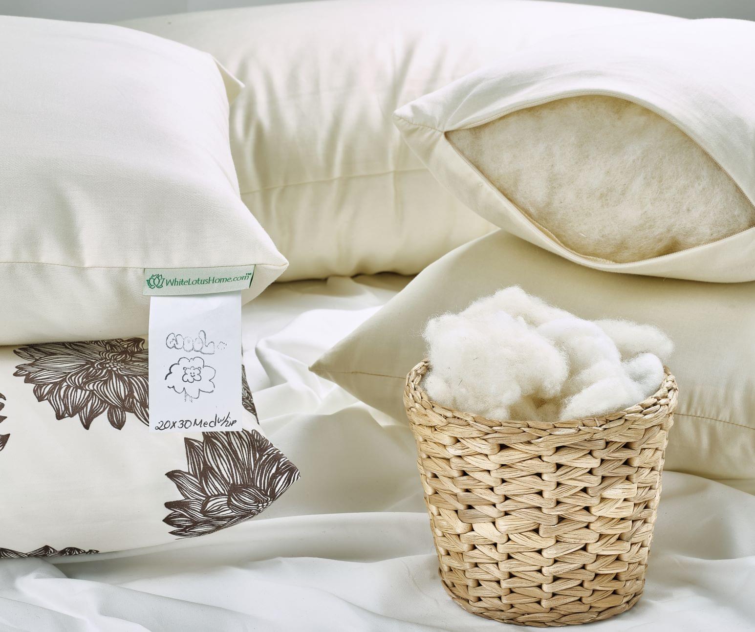 White Lotus Organic Wool Pillows