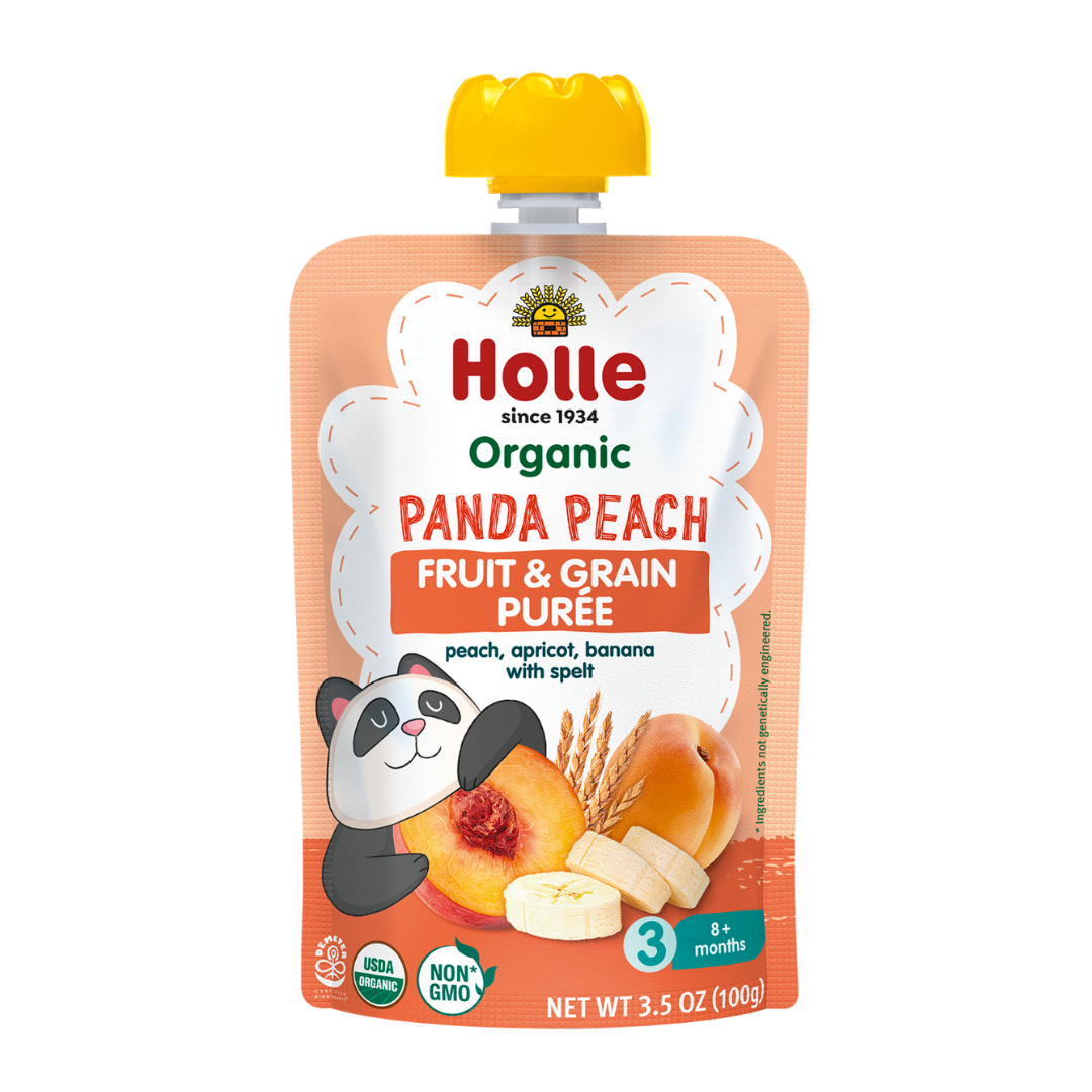 Holle Organic Panda Peach Fruit & Grain Pouches