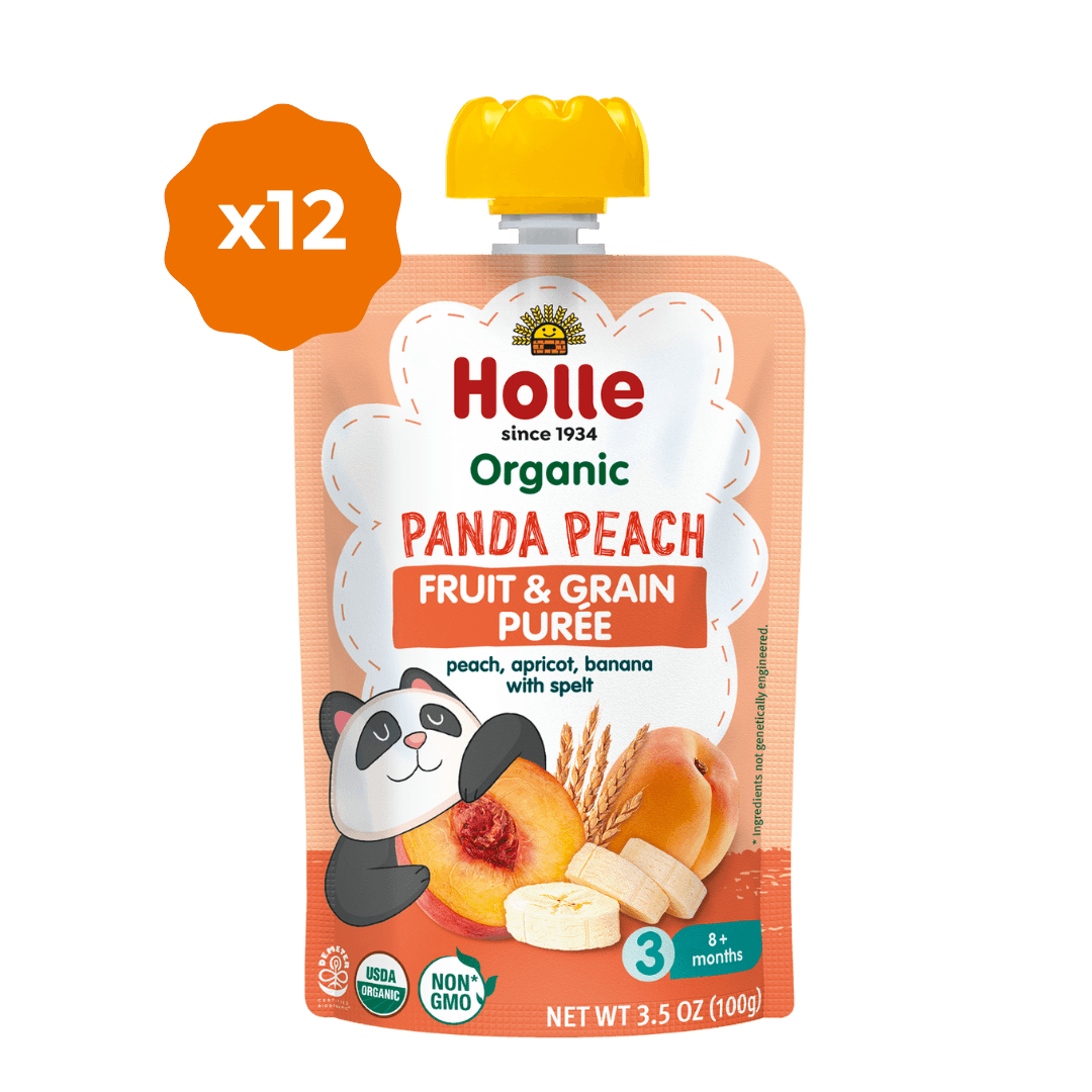 Holle Organic Panda Peach Fruit & Grain Pouches