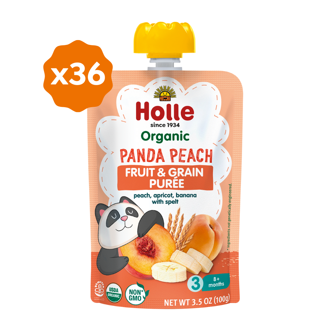 Holle Organic Panda Peach Fruit & Grain Pouches