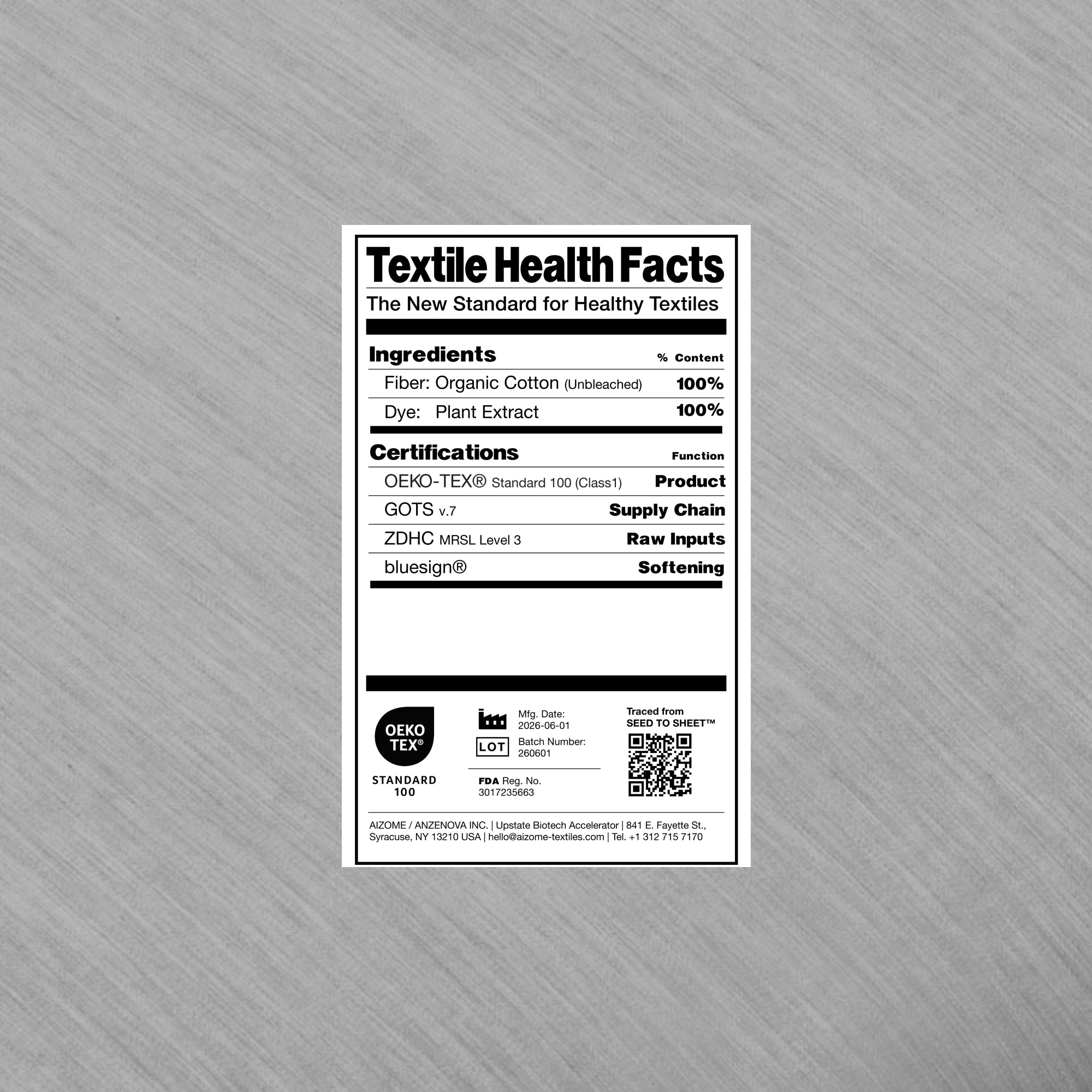 AIZOME Organic Top Sheet