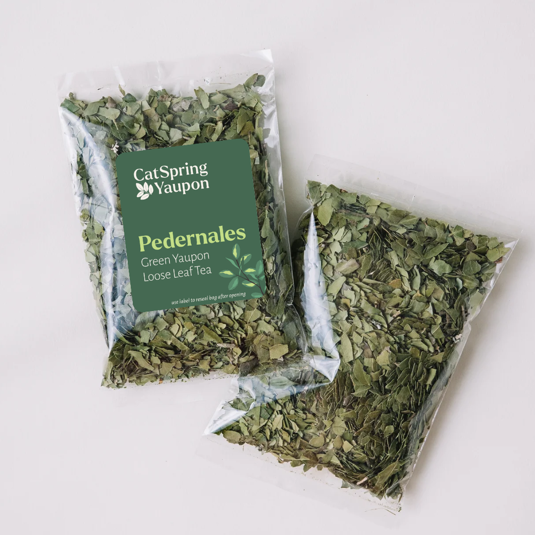CatSpring Yaupon Case of Pedernales Green Yaupon – Green Yaupon – Loose Leaf & Tea bags