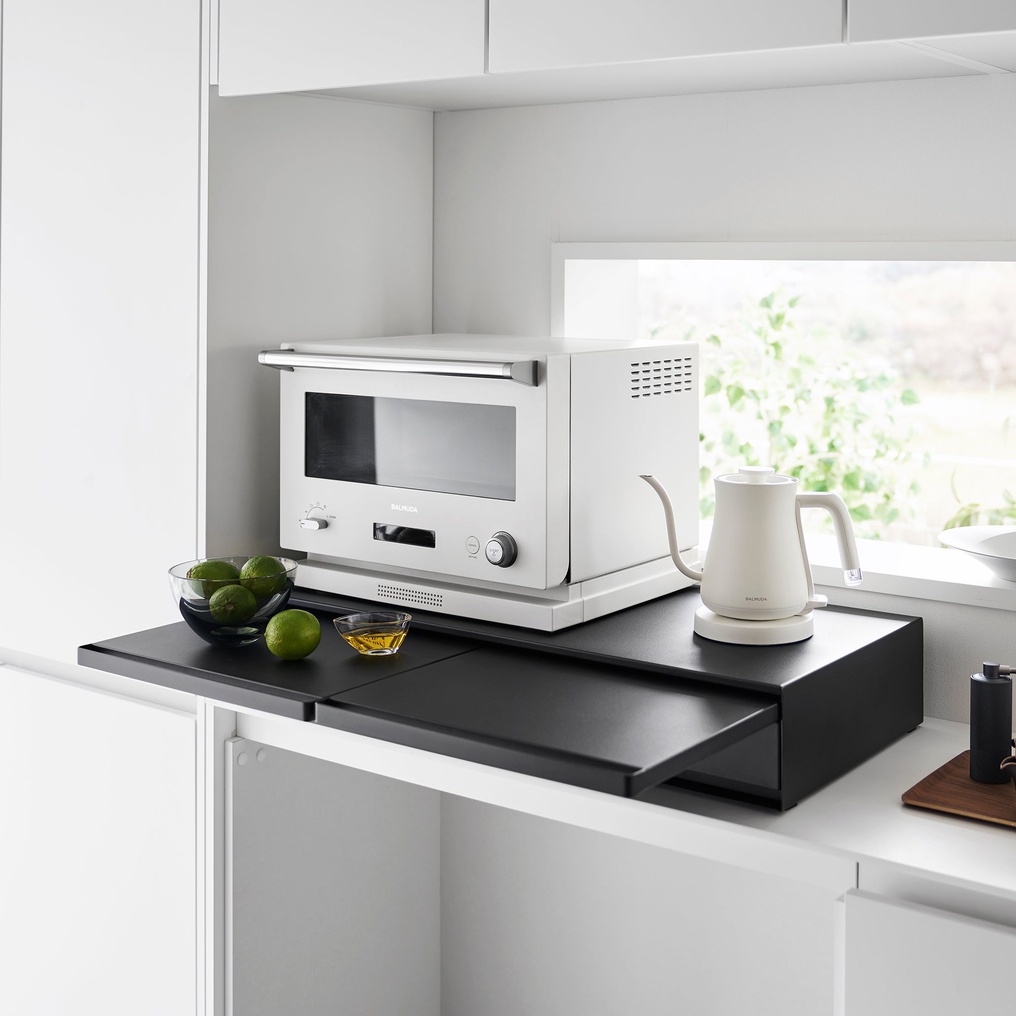 Yamazaki Home Countertop Drawer with Pull-Out Shelf - Wide - Steel