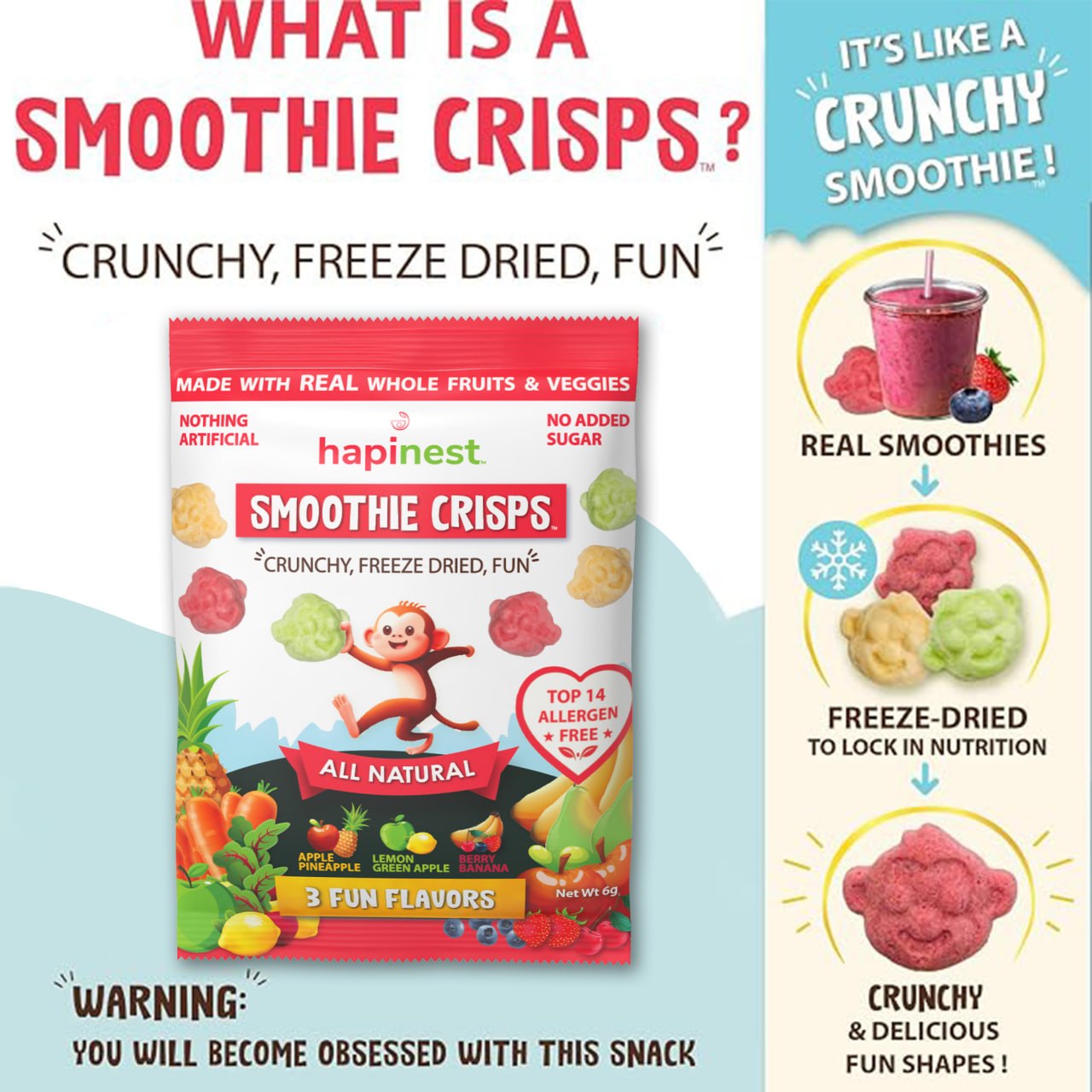 Hapinest Snacks 3 Fun Flavors