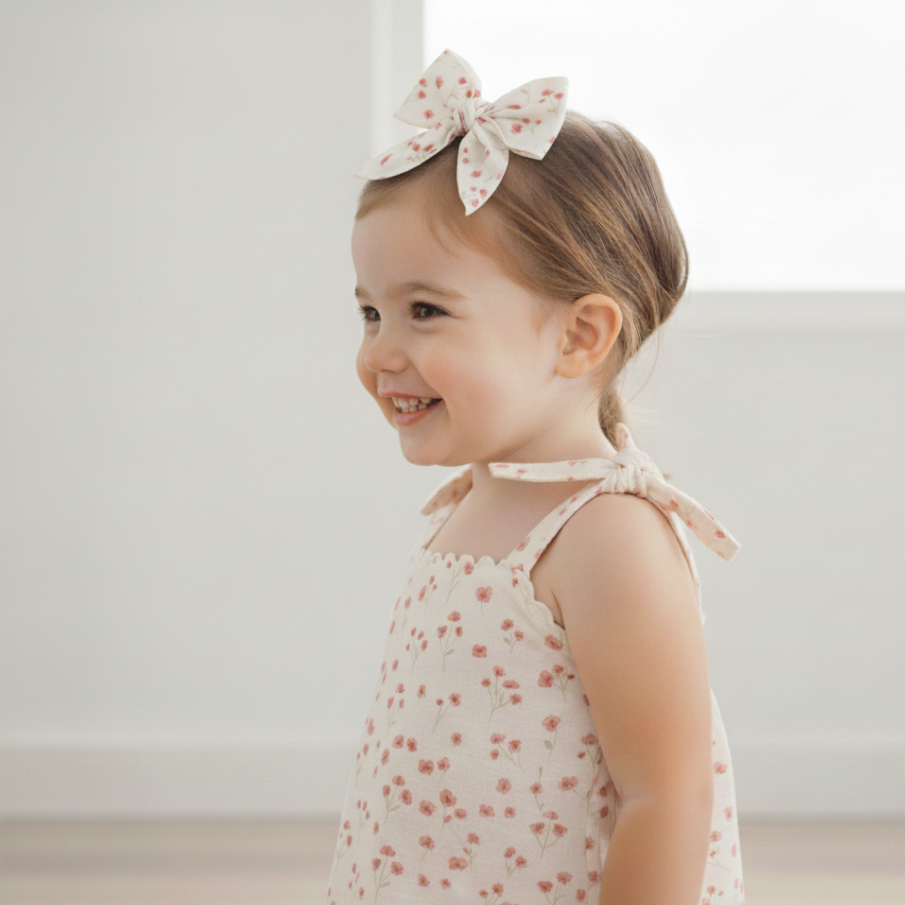 Makemake Organics - Organic Hair Bow Clip - Pink  Bloom