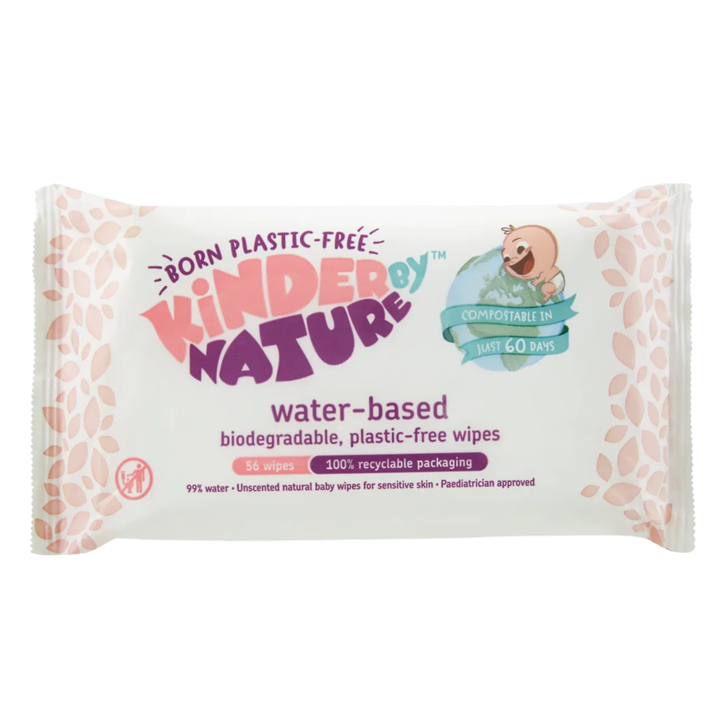 Kinder by Nature 100% Biodegradable Water-Based Baby Wipes - 672 Count (12 packs of 56 wipes)