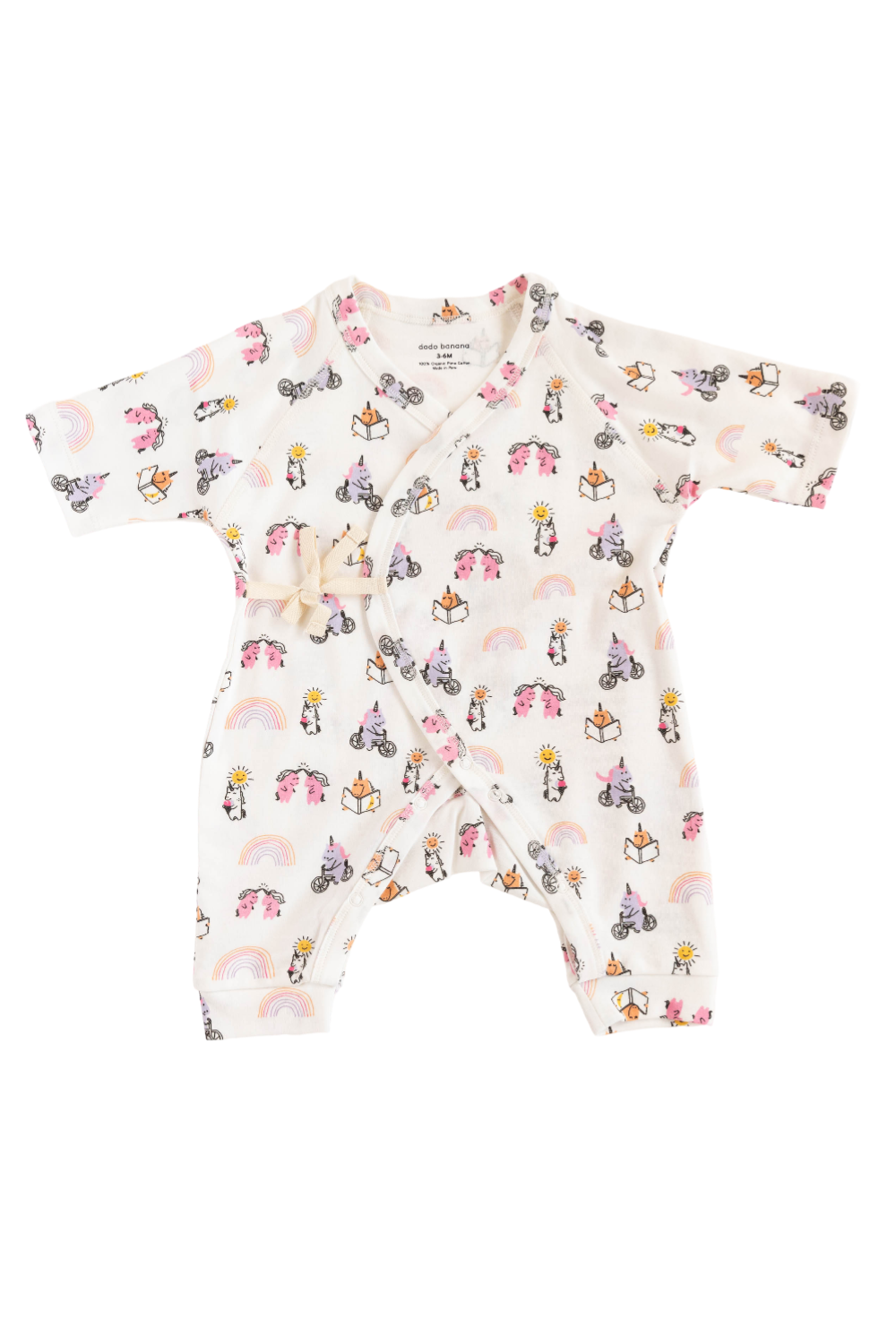 Dodo Banana unicorn print baby kimono onesie