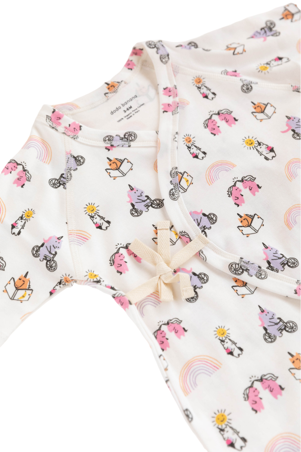 Dodo Banana unicorn print baby kimono onesie