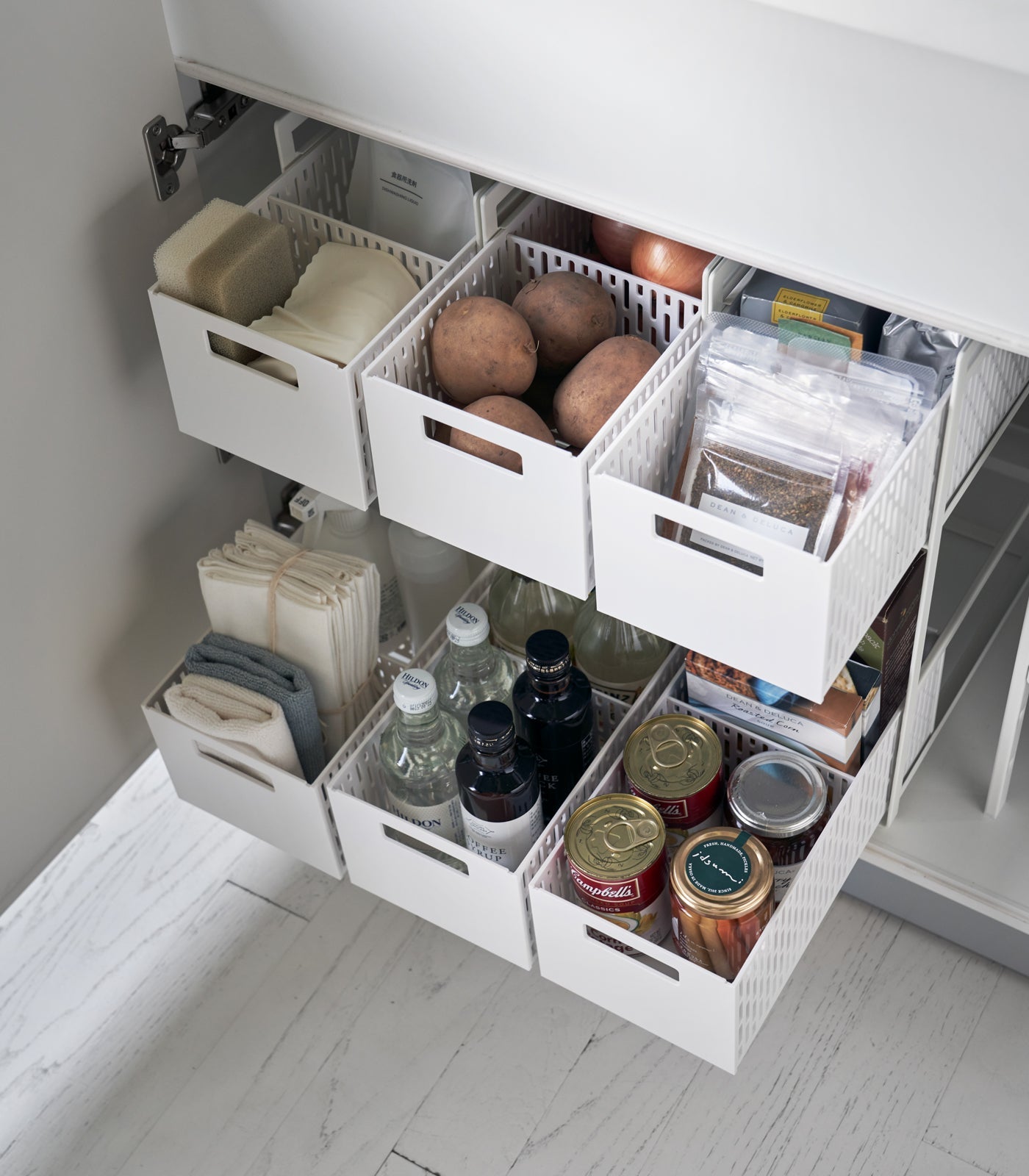 Yamazaki Home Two-Tier Cabinet Storage Basket