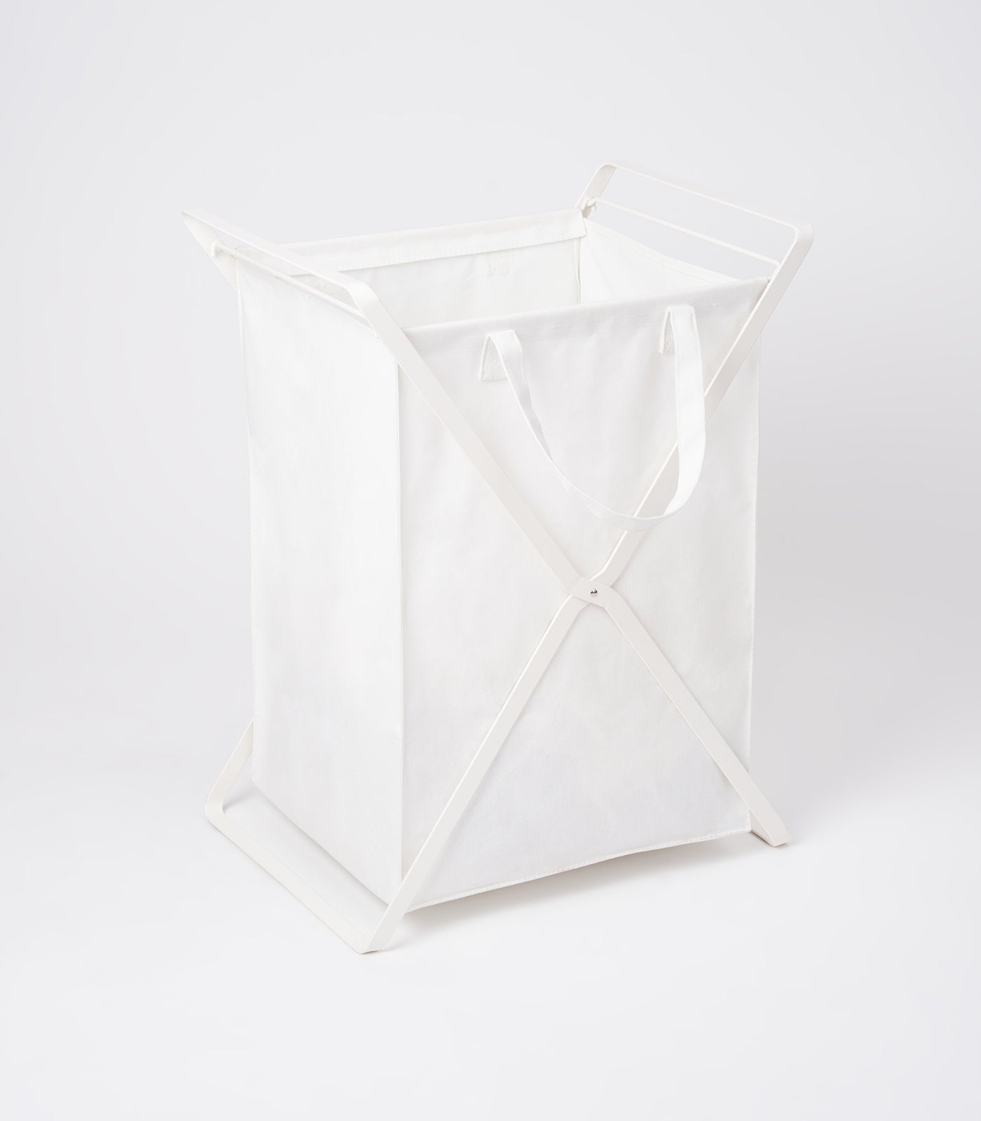 Yamazaki Home Laundry Hamper with Cotton Liner - Two Sizes - Steel + Cotton