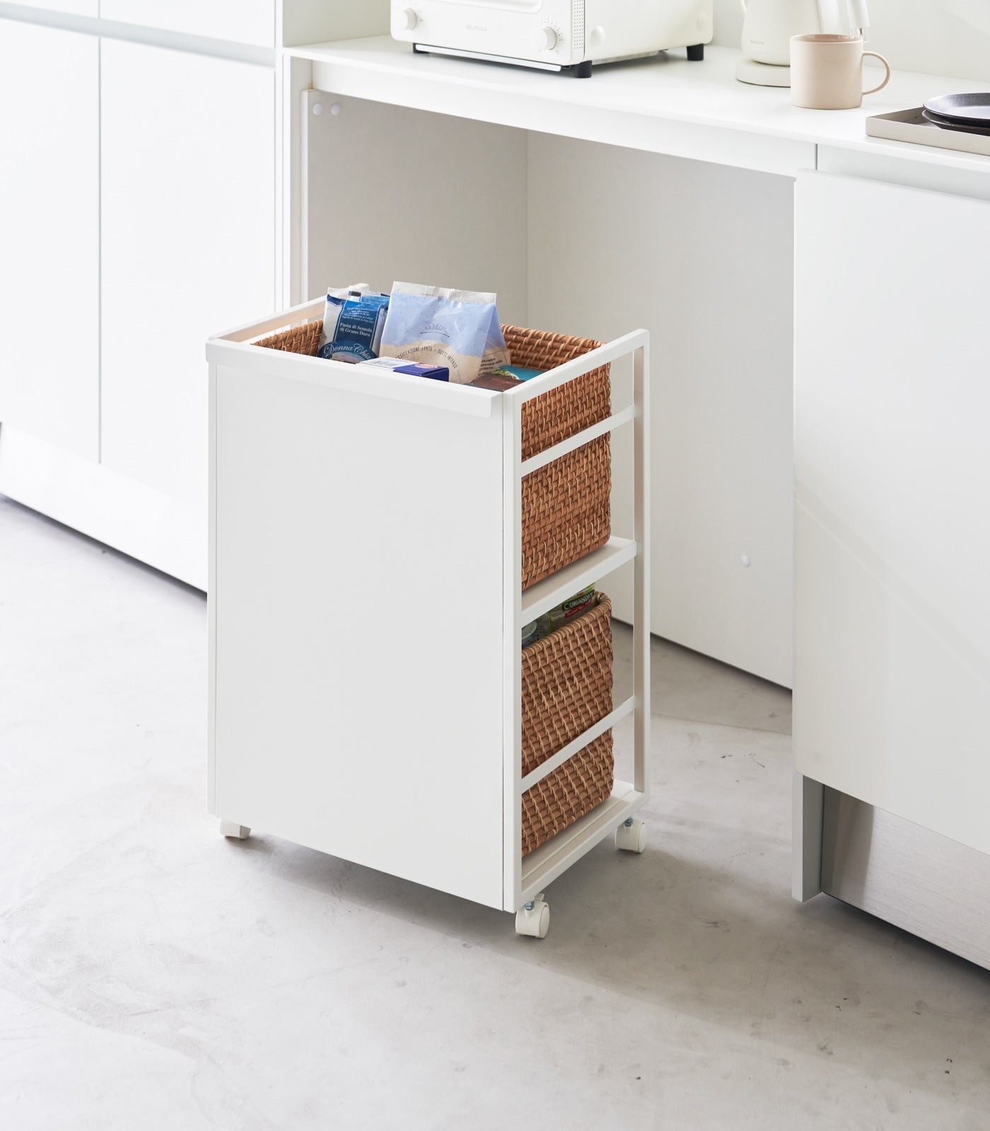Yamazaki Home Two-Tier Hideaway Storage Cart (24" H)  - Steel