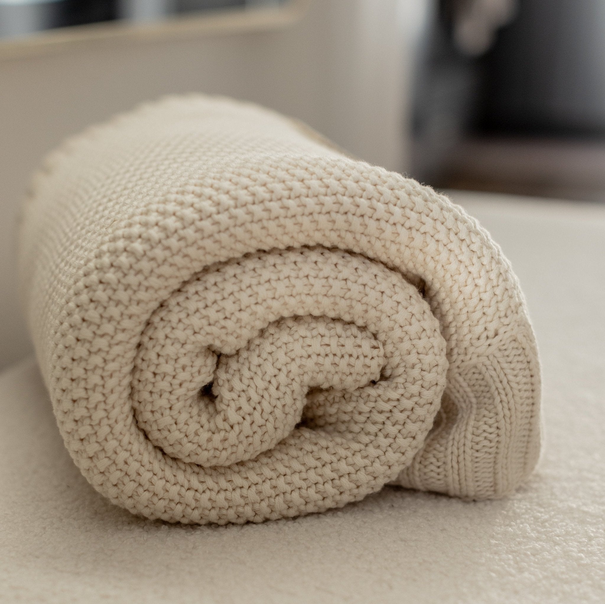 AIZOME Organic Knitted Blanket