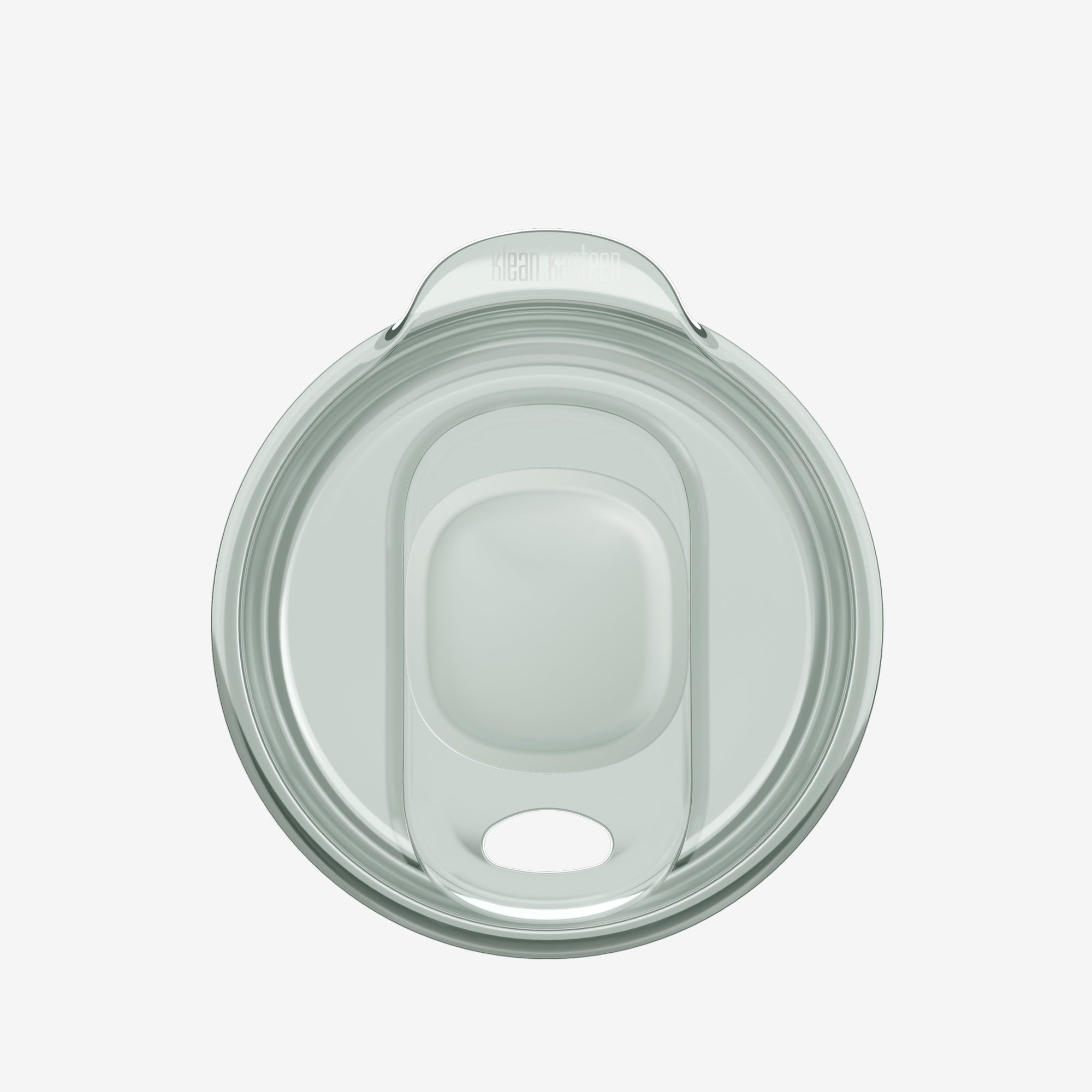 Clear plastic lid on a white background
