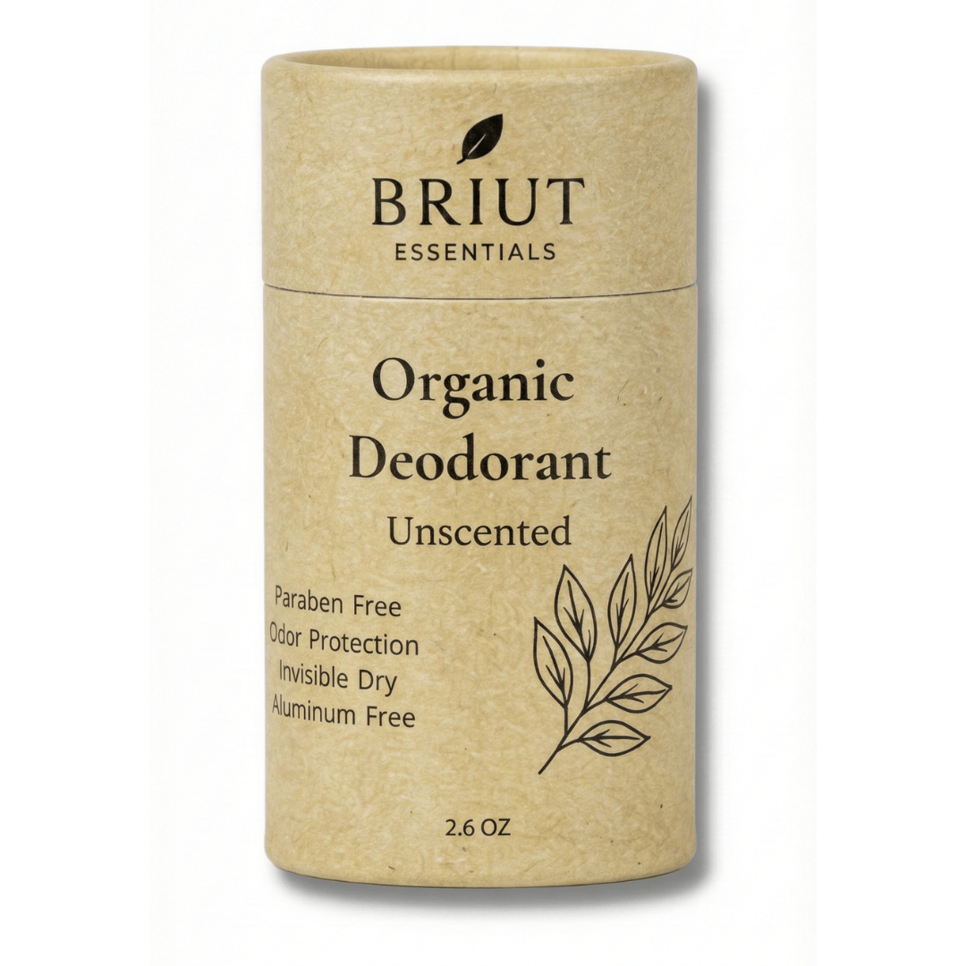 Briut Essentials organic deodorant canister on a white background