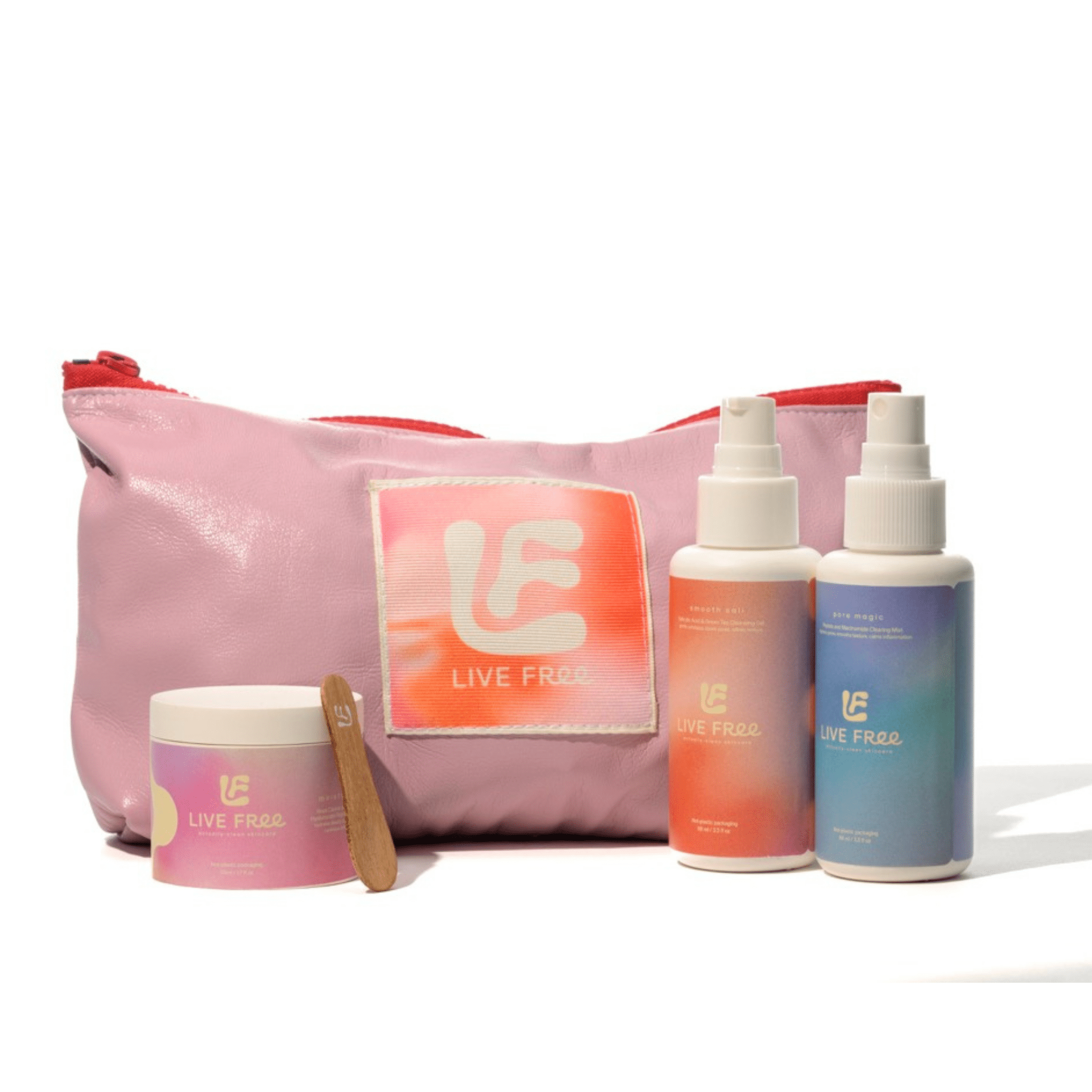 Free Living Co Routine Skincare Set – Cleanser, Toner & Moisturizer for Blemish-Prone & Sensitive Skin