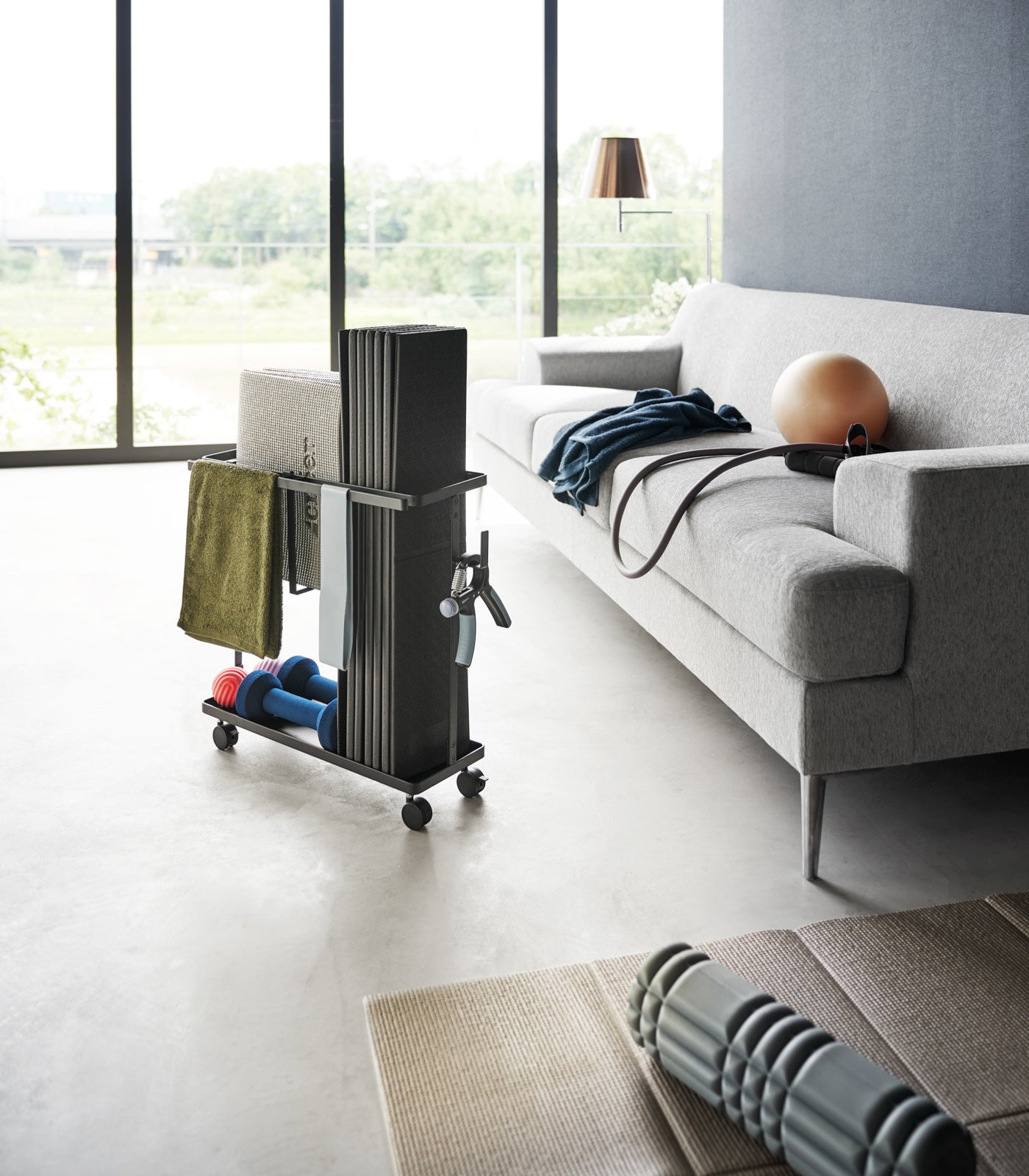 Yamazaki Home Fitness Equipment Storage Cart - Steel