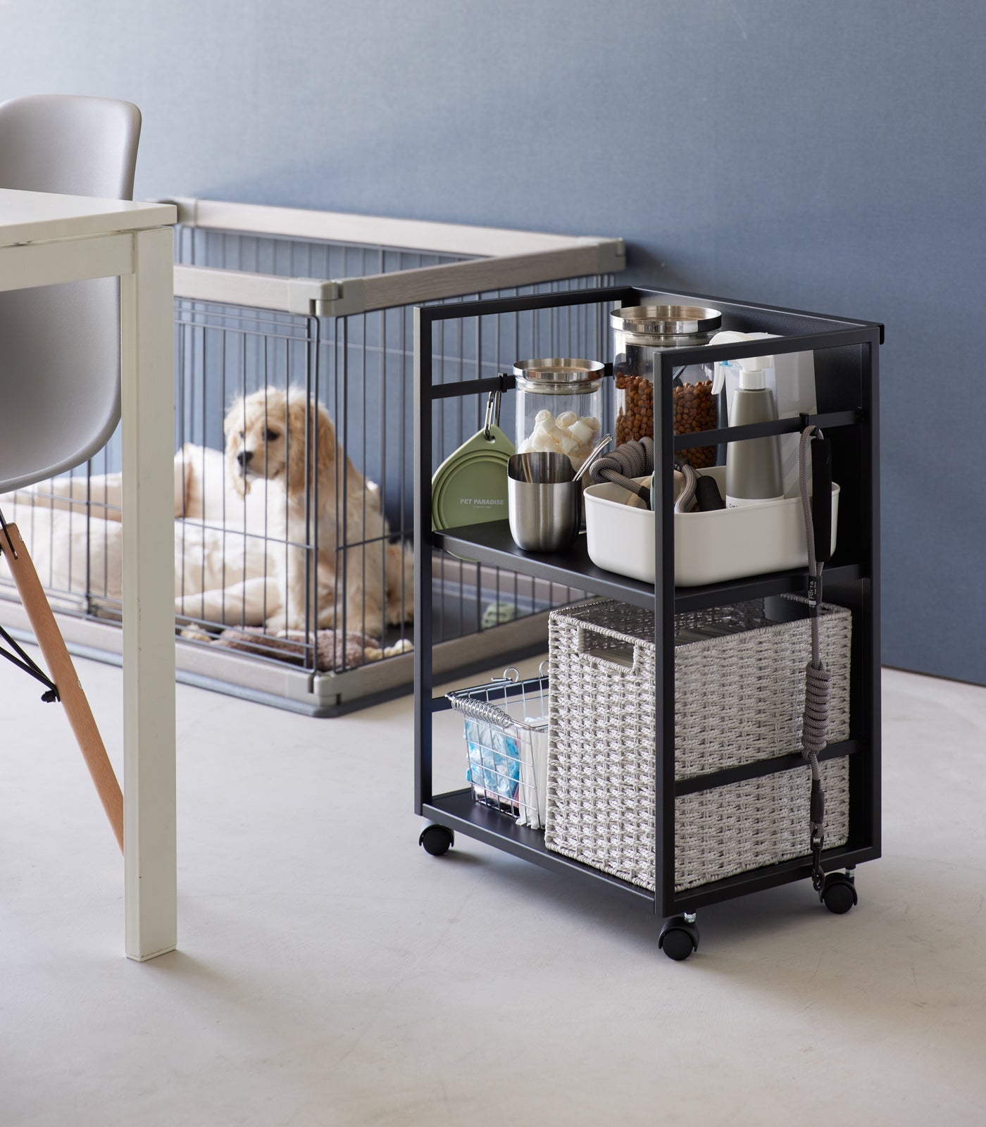 Yamazaki Home Two-Tier Hideaway Storage Cart (24" H)  - Steel