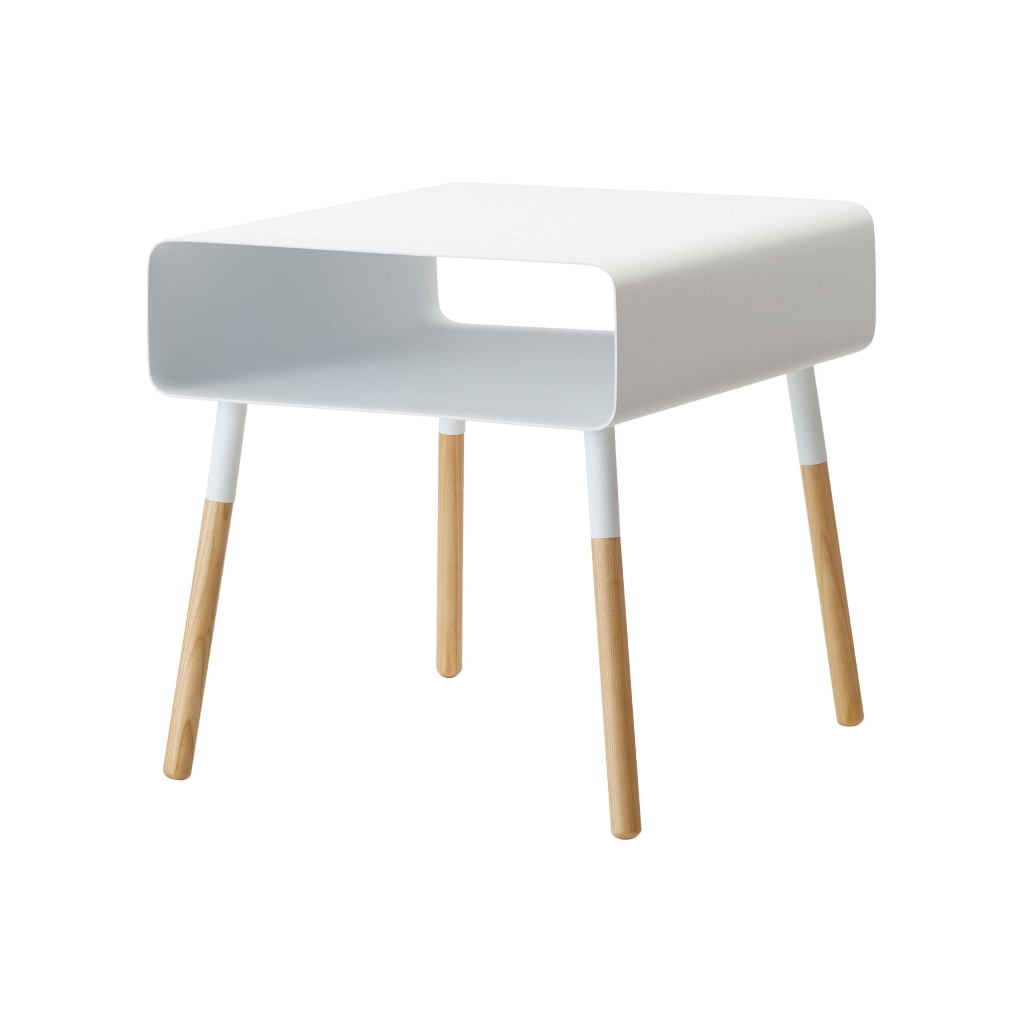 Yamazaki Home Storage Table - Short (14" H)  - Steel + Wood