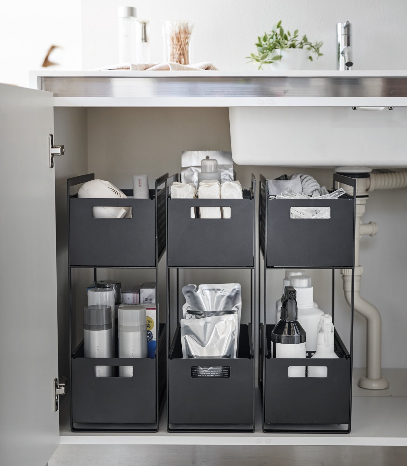 Yamazaki Home Two-Tier Cabinet Storage Basket