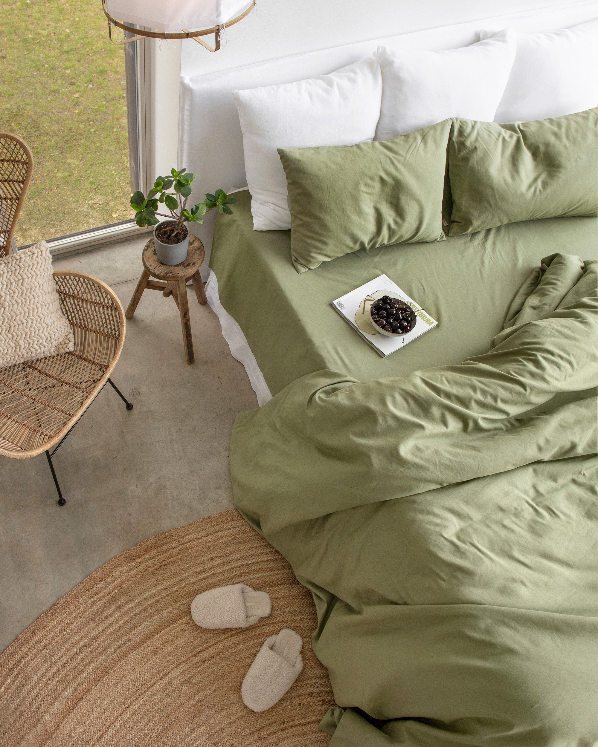 MagicLinen Sage Linen-Cotton Duvet Cover
