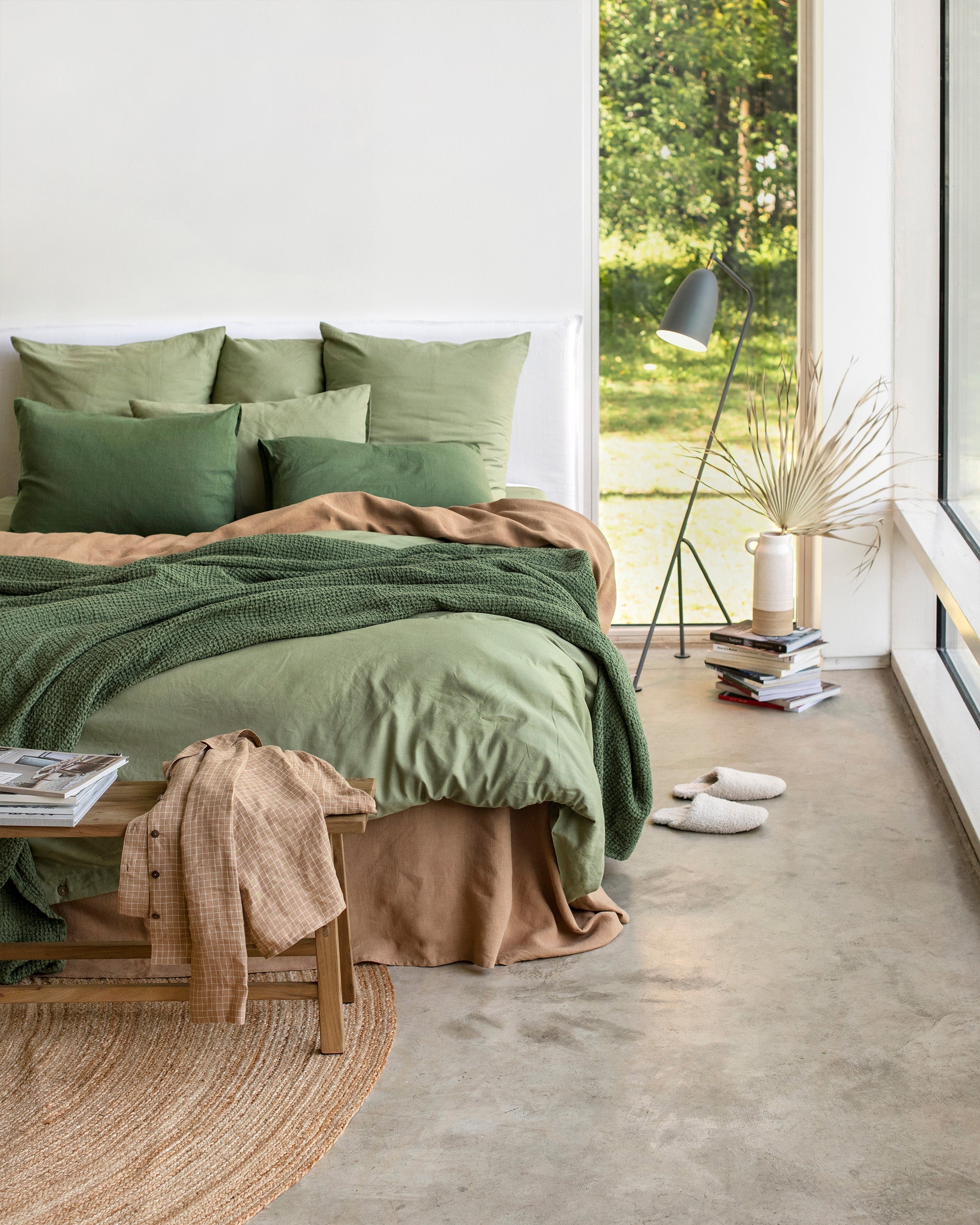 MagicLinen Sage Linen-Cotton Duvet Cover Set (3 Pcs)