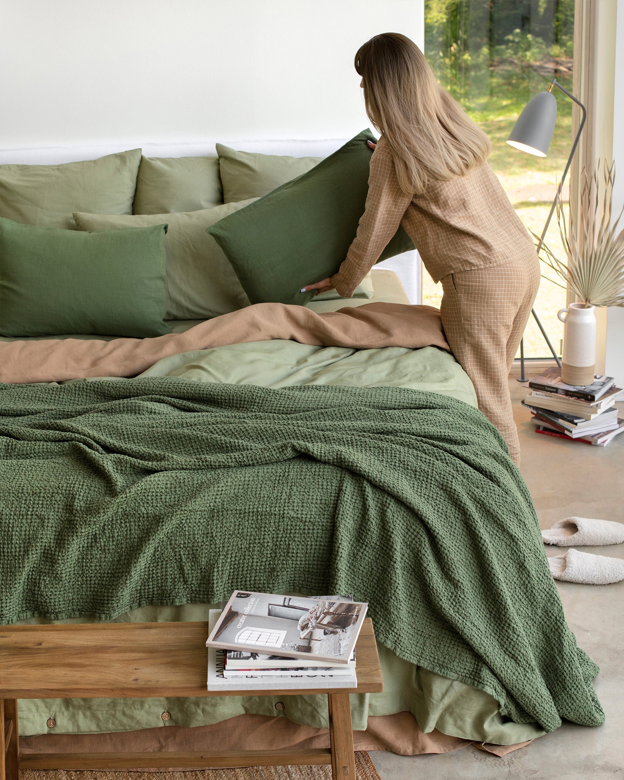 MagicLinen Sage Linen-Cotton Duvet Cover
