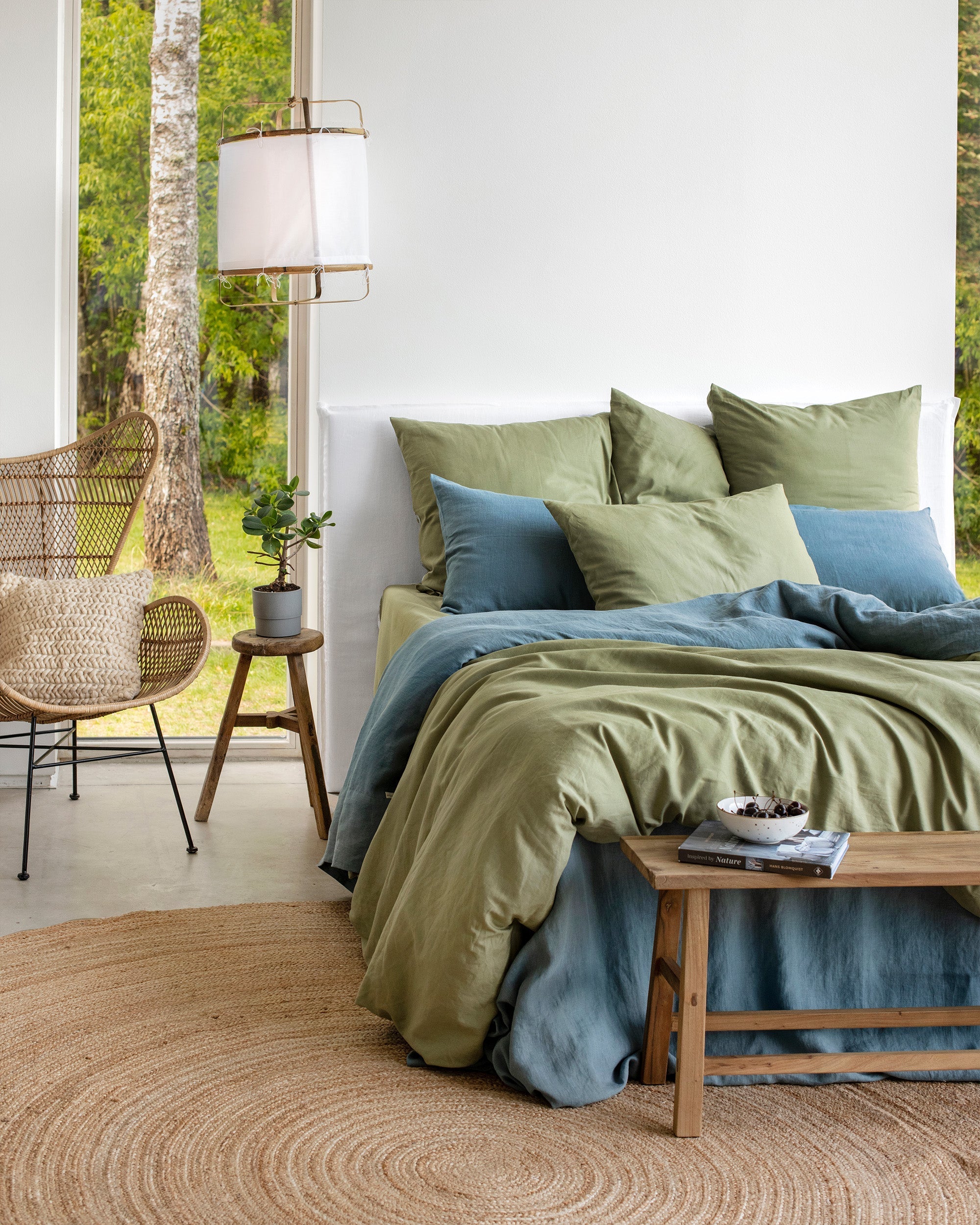 MagicLinen Sage Linen-Cotton Duvet Cover