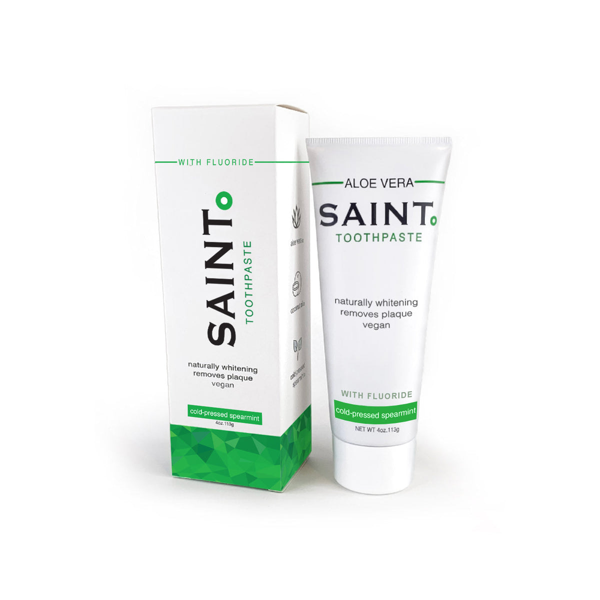 SAINT mint fluoride toothpaste