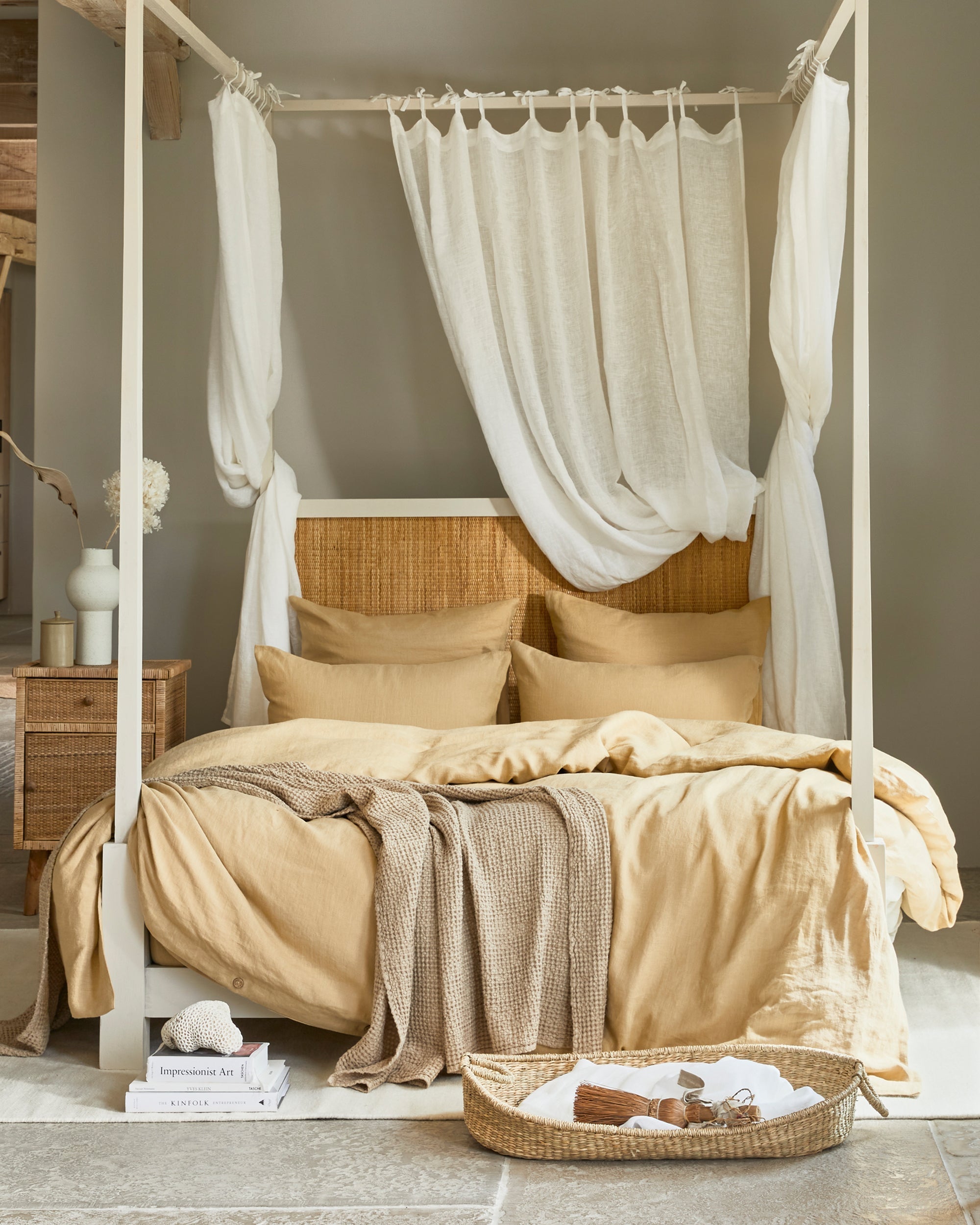 MagicLinen Sandy Beige Linen Duvet Cover Set (3 Pcs)