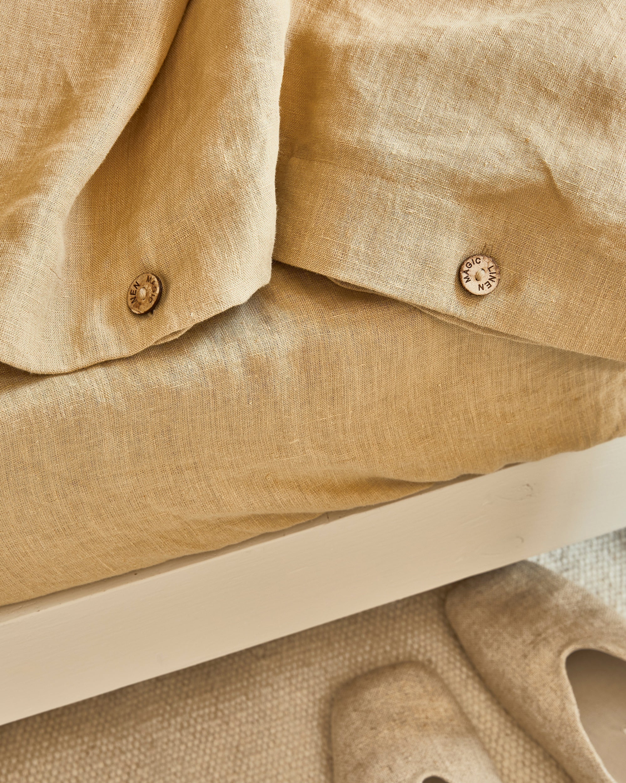 MagicLinen Sandy Beige Linen Duvet Cover Set (3 Pcs)