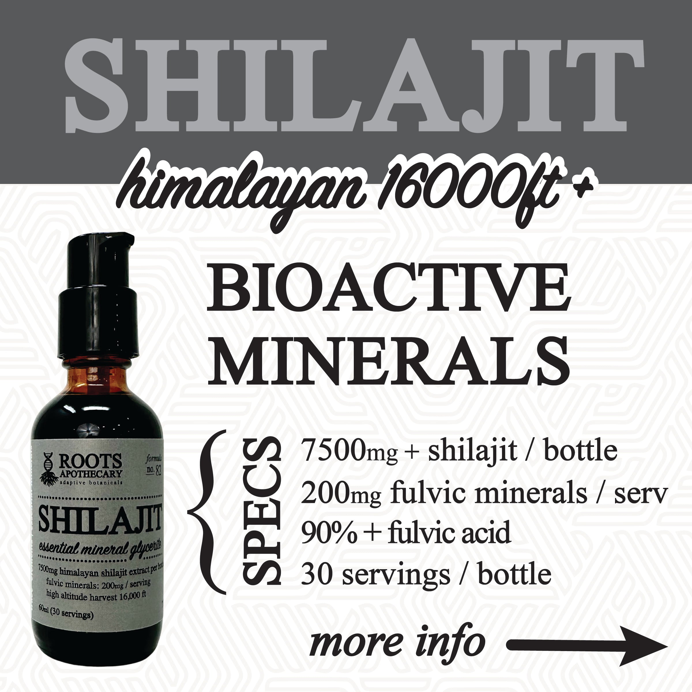 Roots Apothecary Shilajit Glycerite (60ml)