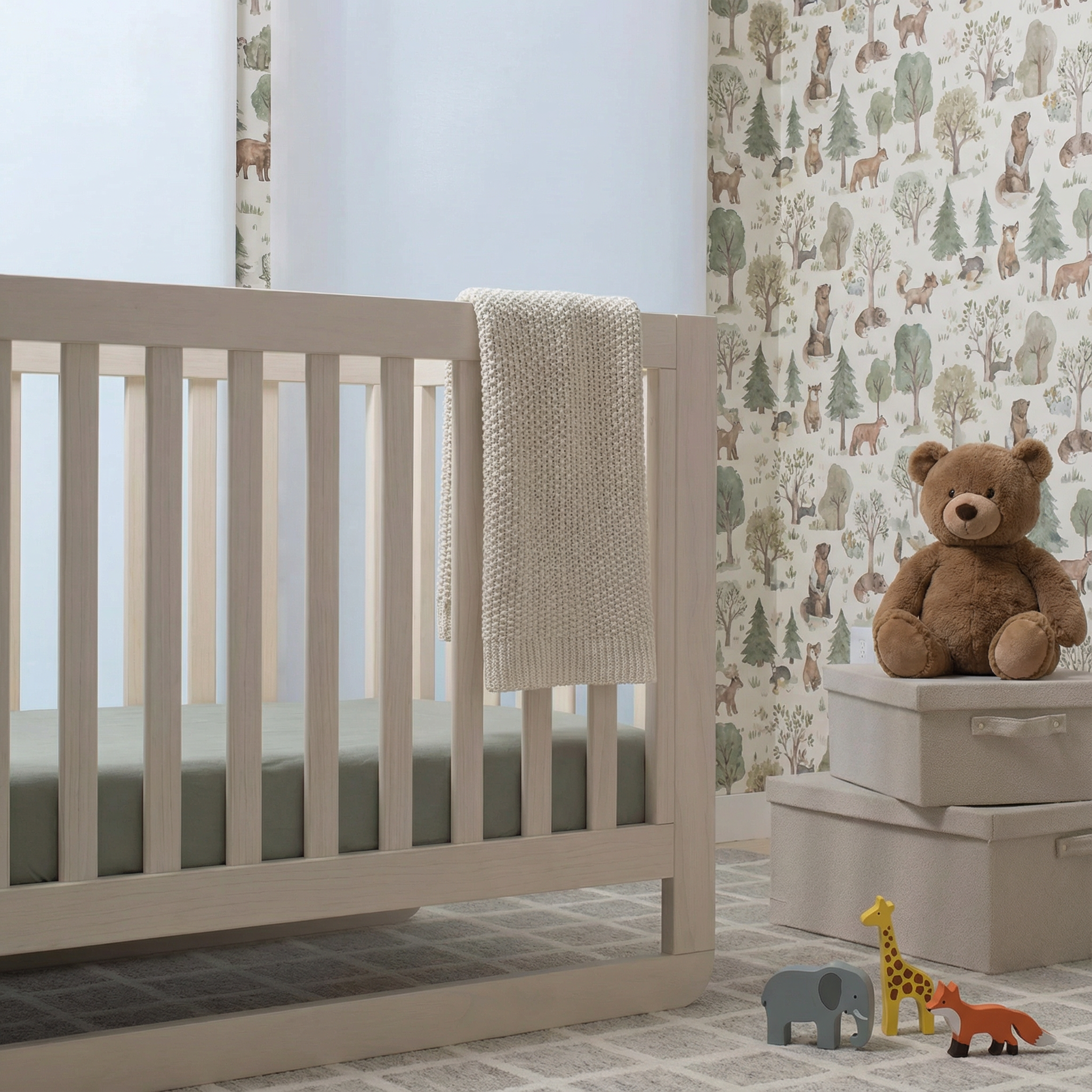 Ettitude CleanBamboo® Signature Sateen Crib & Toddler Fitted Sheet