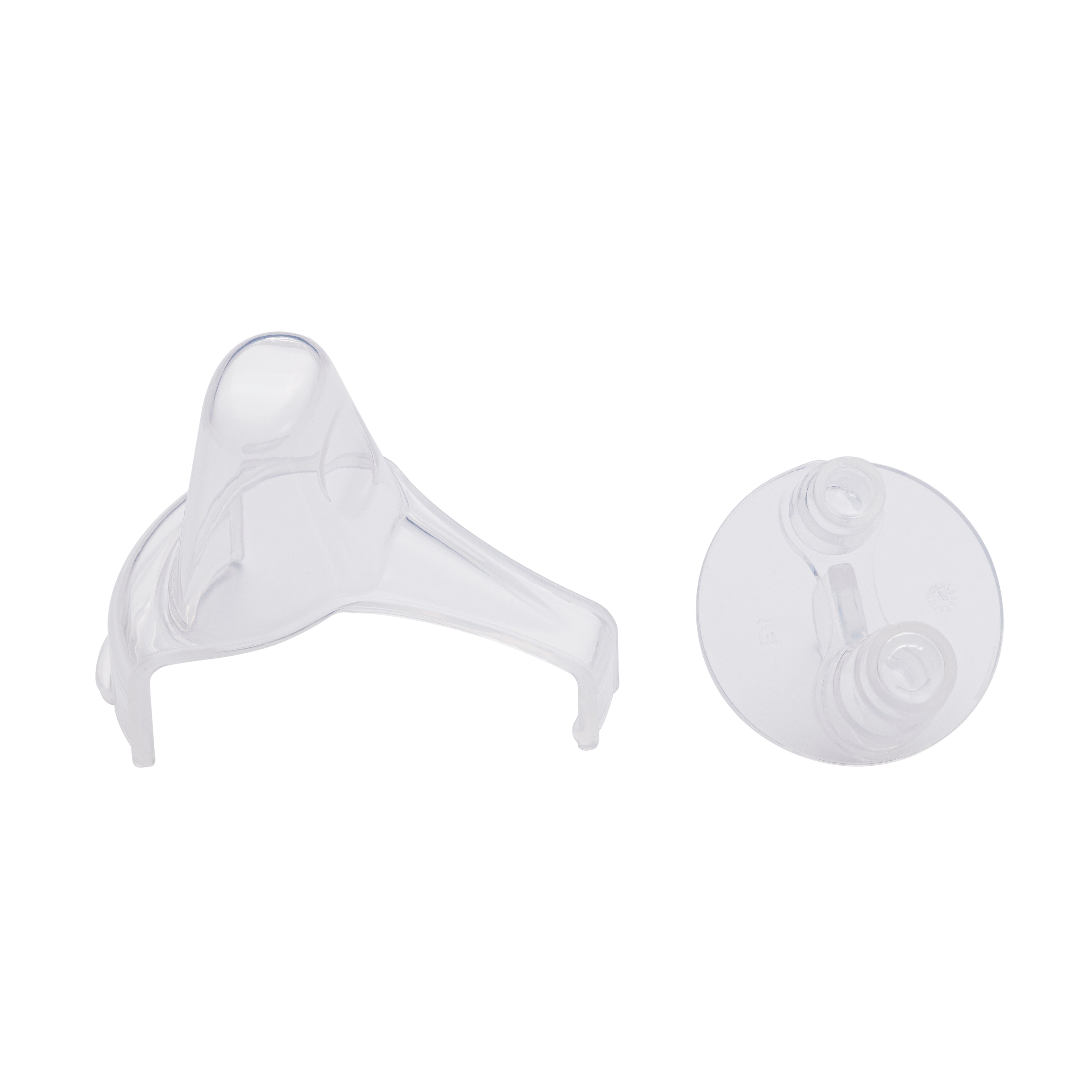 White suction cup with circular detail on a white background