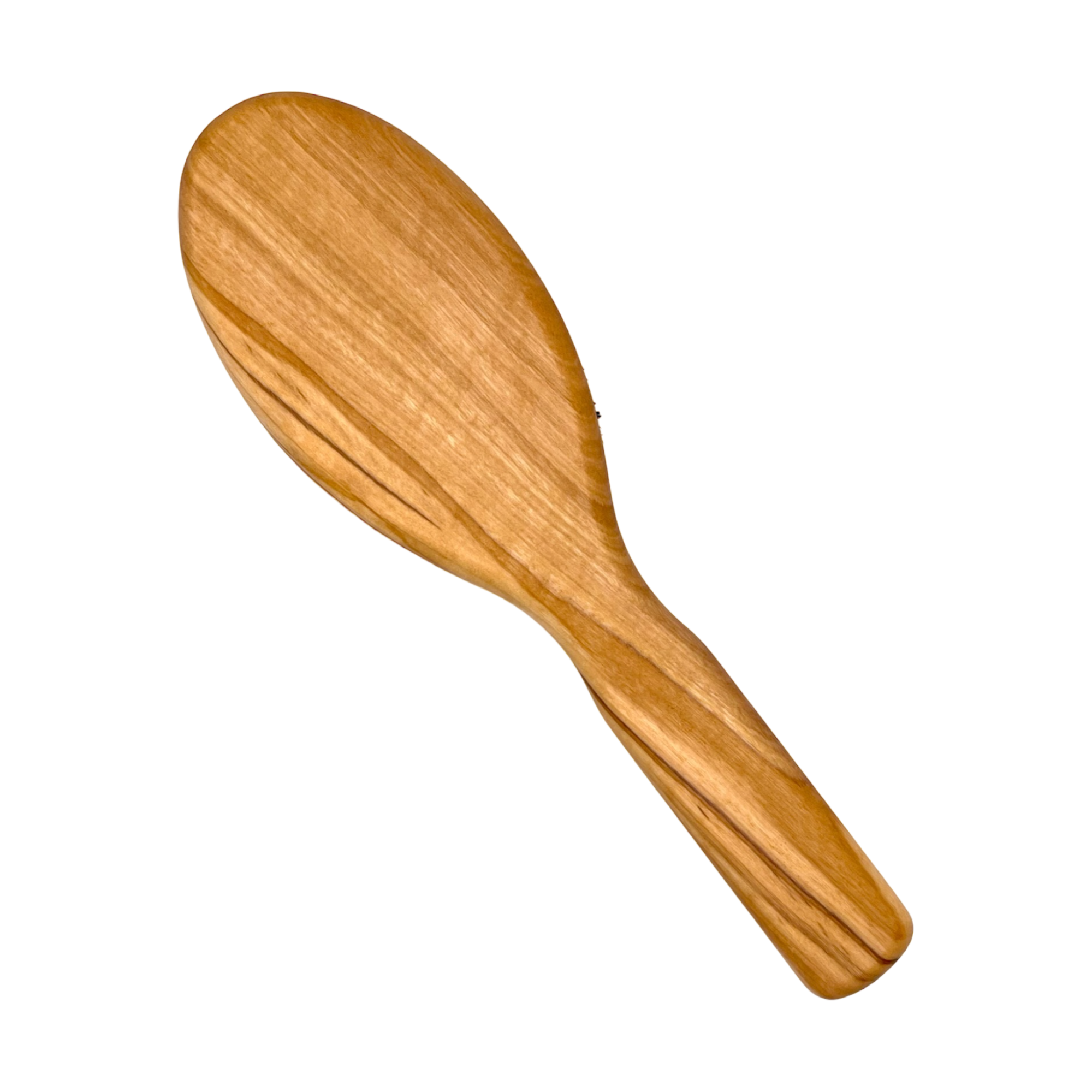 Wooden paddle brush on a white background