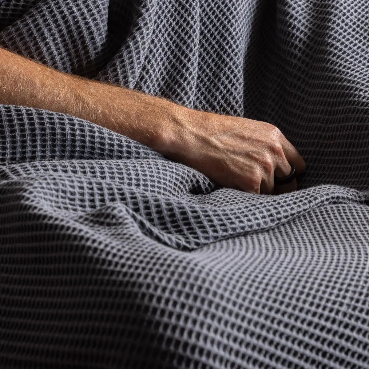 Ettitude Textured Waffle Throw Blanket