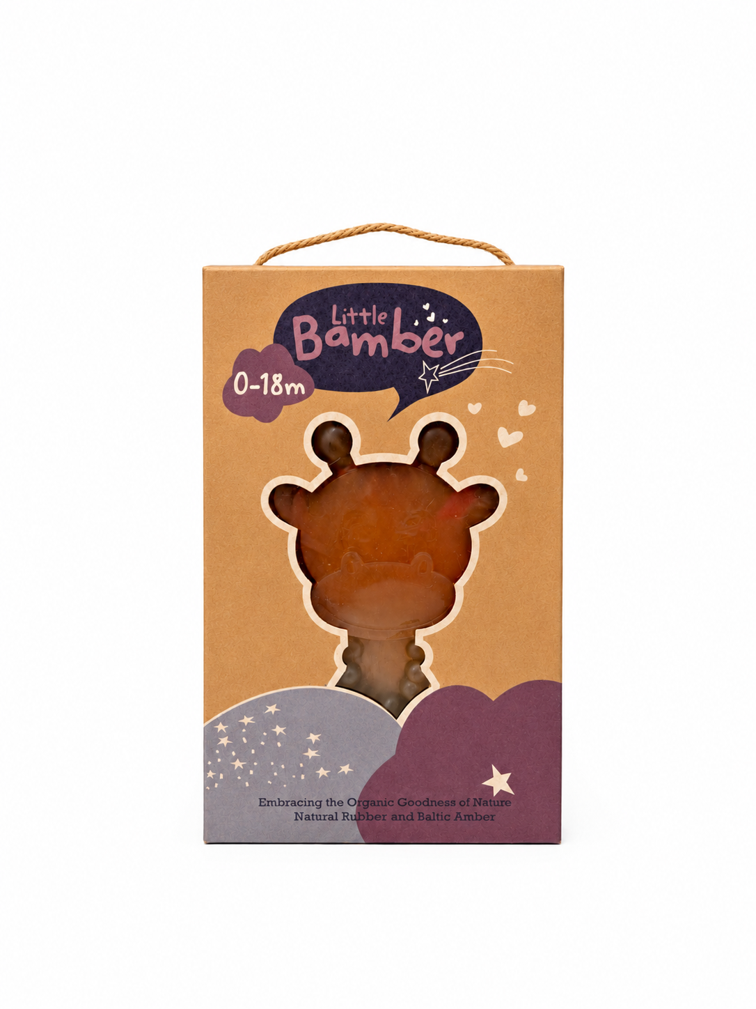 Bambeado The Little Bamber - Natural Rubber & Baltic Amber Teething Toy