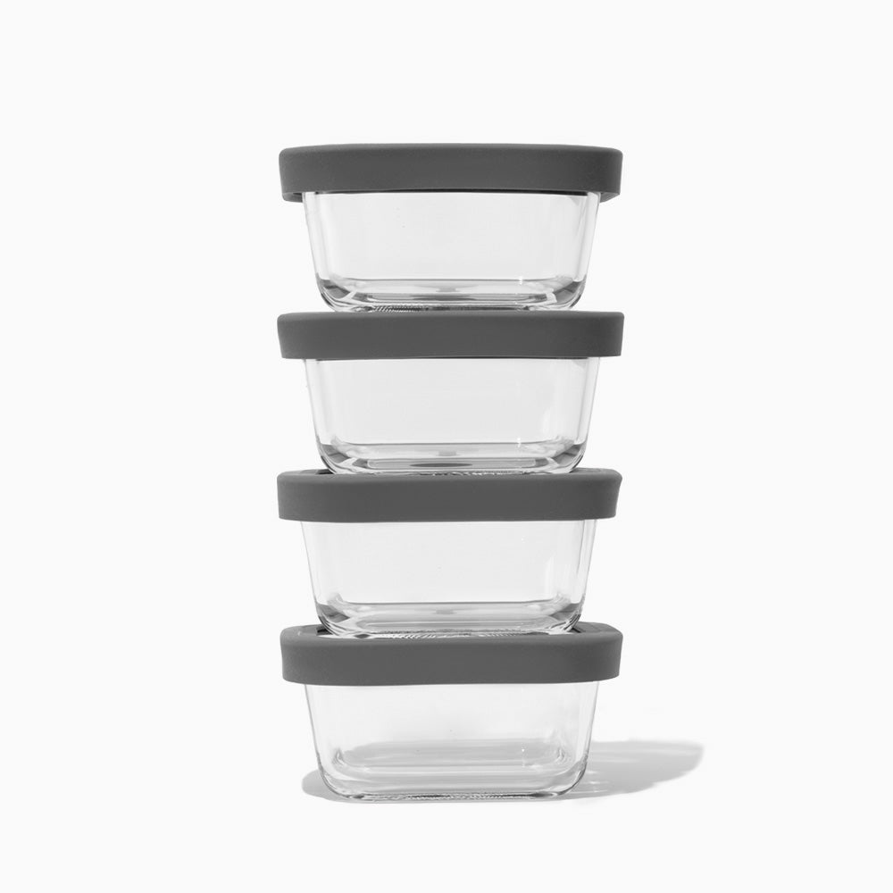Public Goods Square Glass Food Storage Containers (Set of 4)