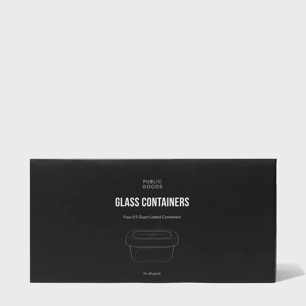 Public Goods Square Glass Food Storage Containers (Set of 4)