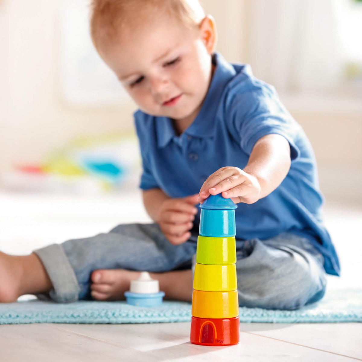 HABA Lighthouse Wooden Rainbow Stacker