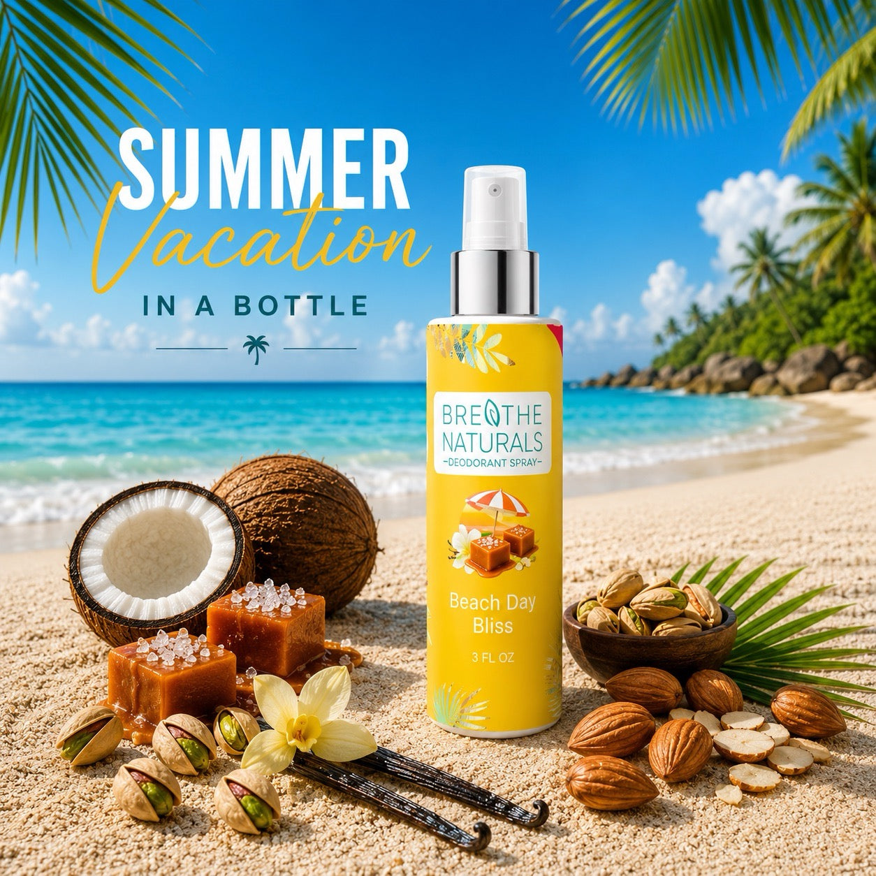 Breathe Naturals Deodorant Beach Day Bliss Spray - 2 Pack