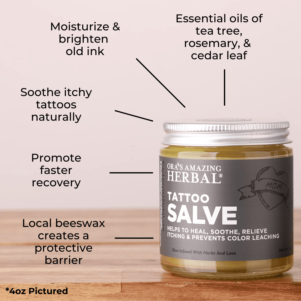 Ora's Amazing Herbal Tattoo Salve, Natural Tattoo Aftercare